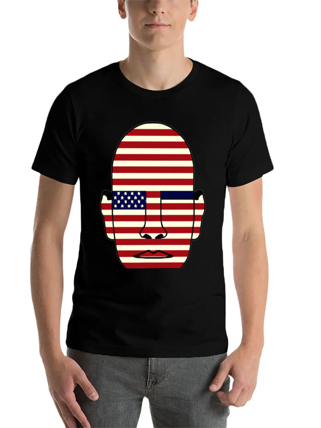 American Flag Face Basic Graphic T-Shirt – Daily Comfort In Soft Cotton