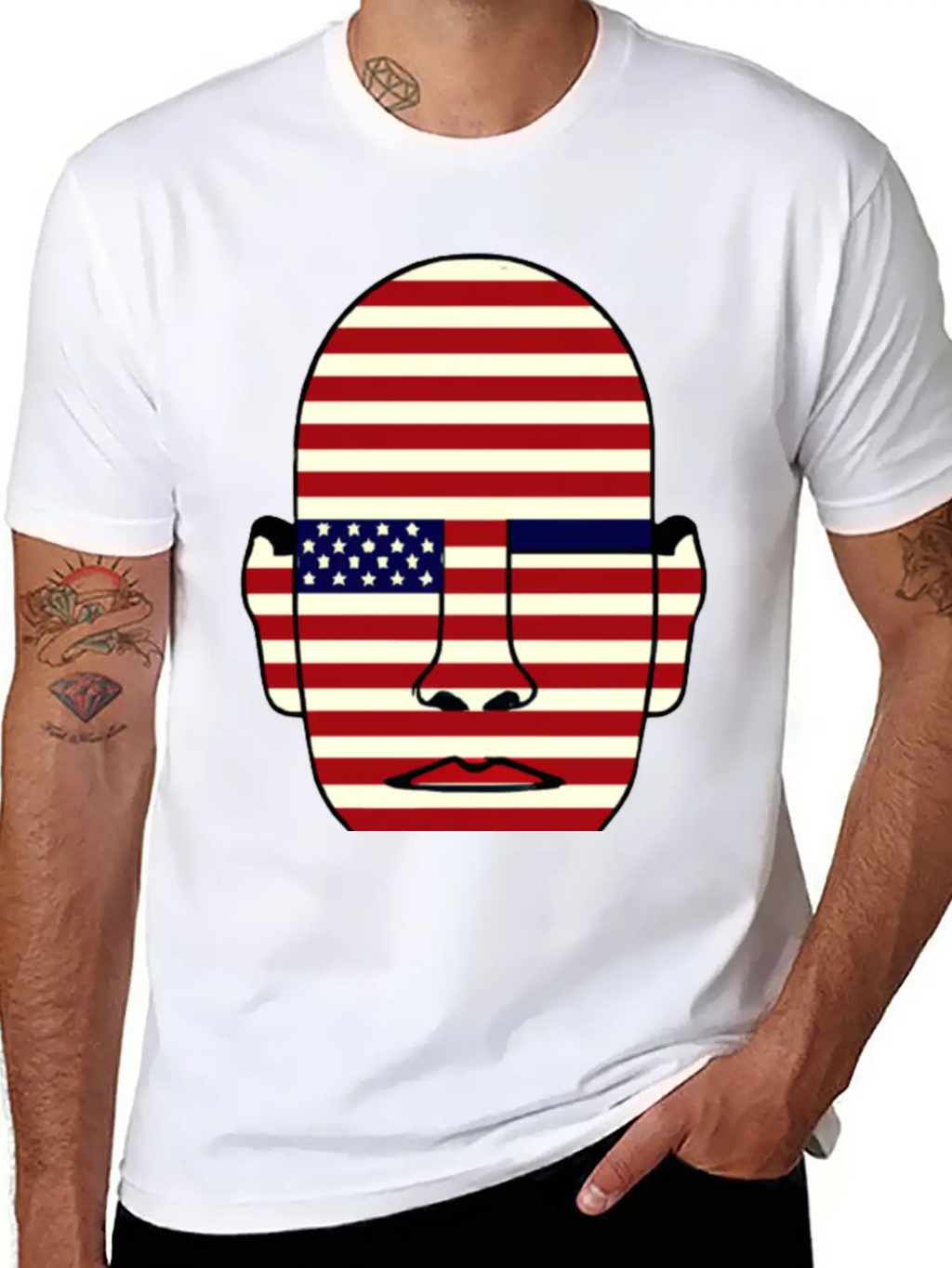 American Flag Face Basic Graphic T-Shirt – Daily Comfort In Soft Cotton