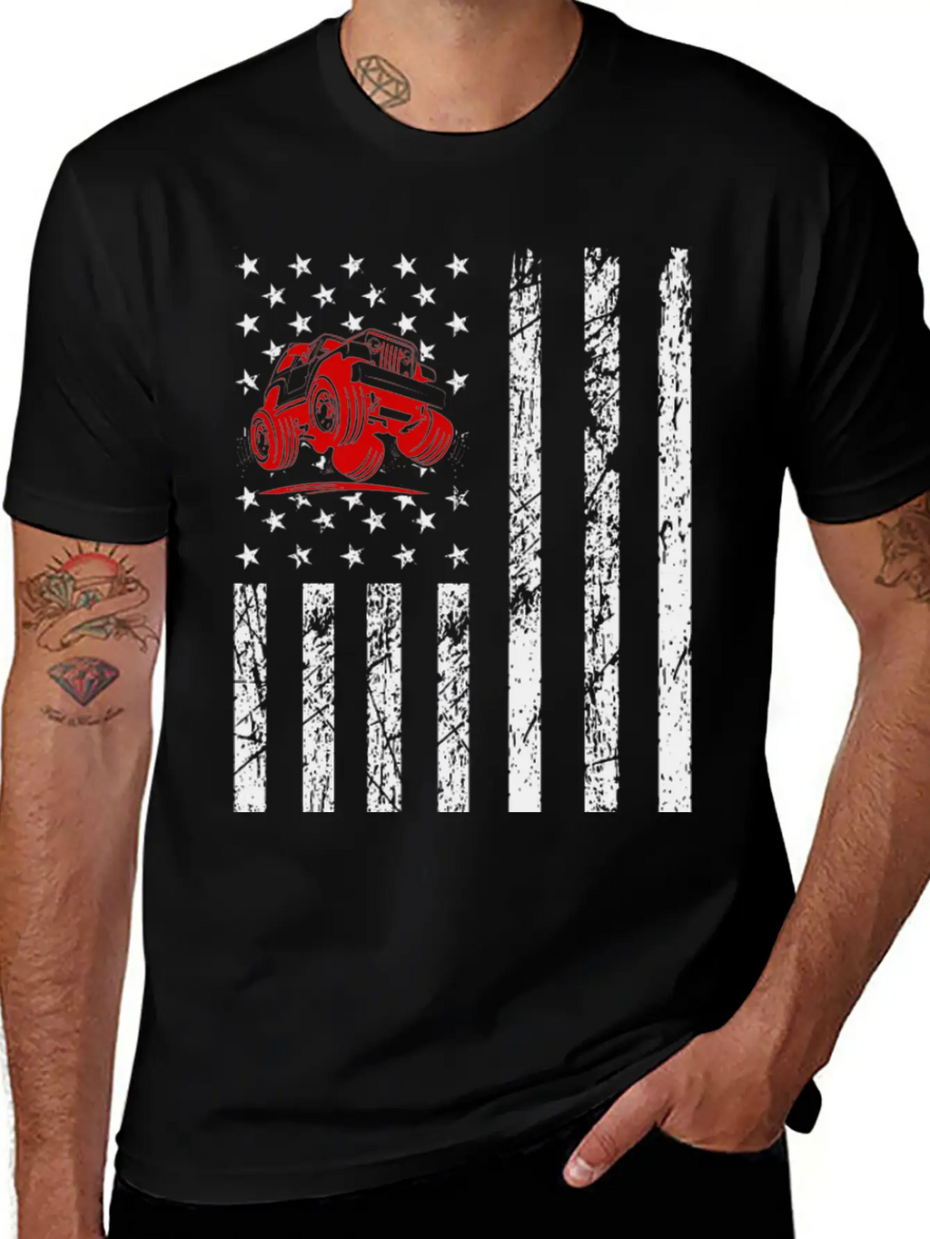 American Flag Jeep Classic Fit Graphic Tee For Daily Comfort – Unisex Cotton Shirt