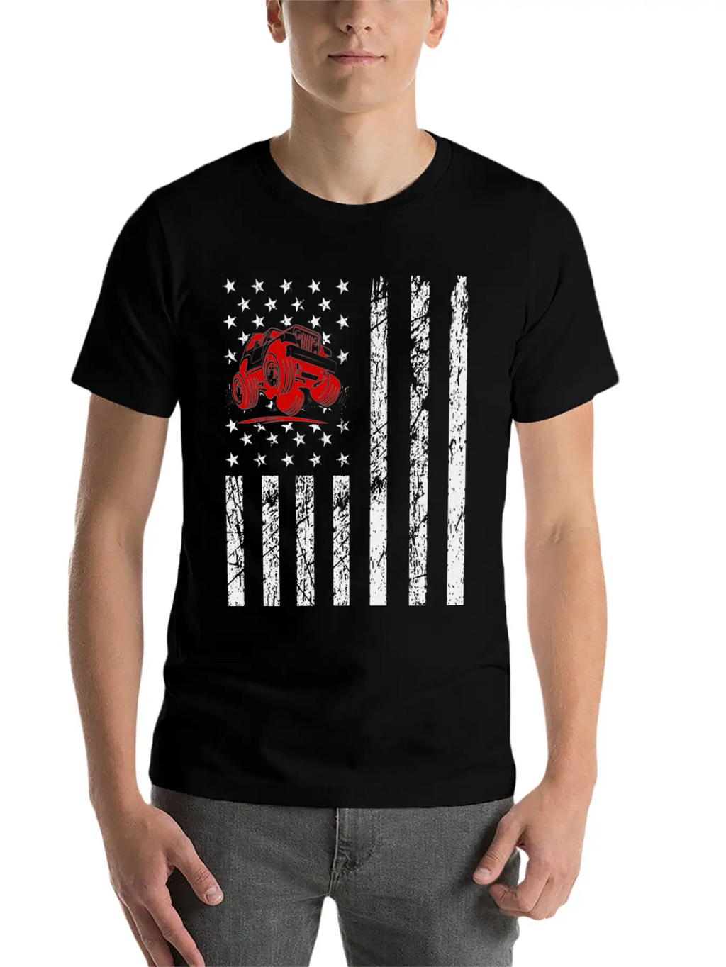 American Flag Jeep Classic Fit Graphic Tee For Daily Comfort – Unisex Cotton Shirt