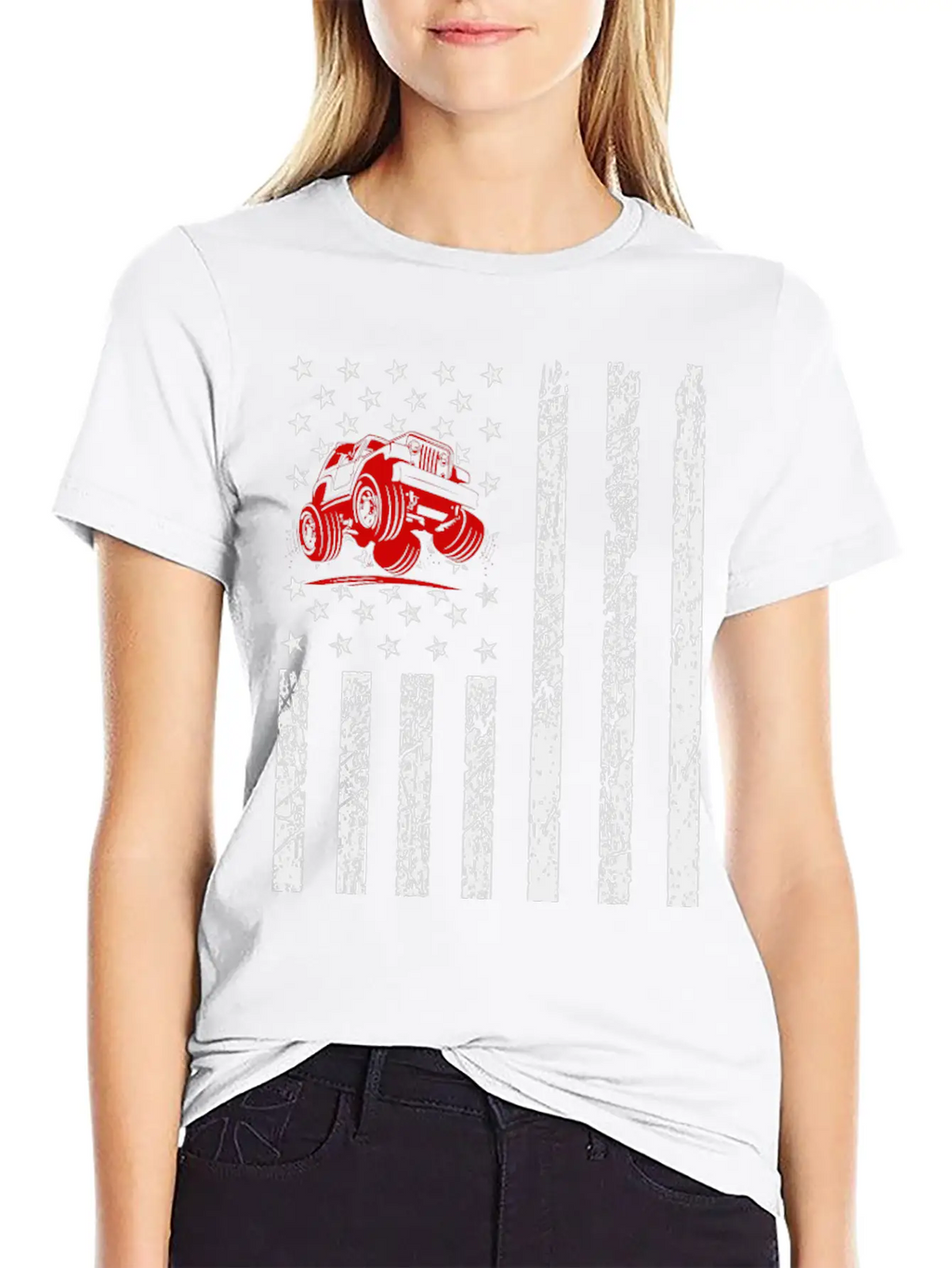 American Flag Jeep Classic Fit Graphic Tee For Daily Comfort – Unisex Cotton Shirt