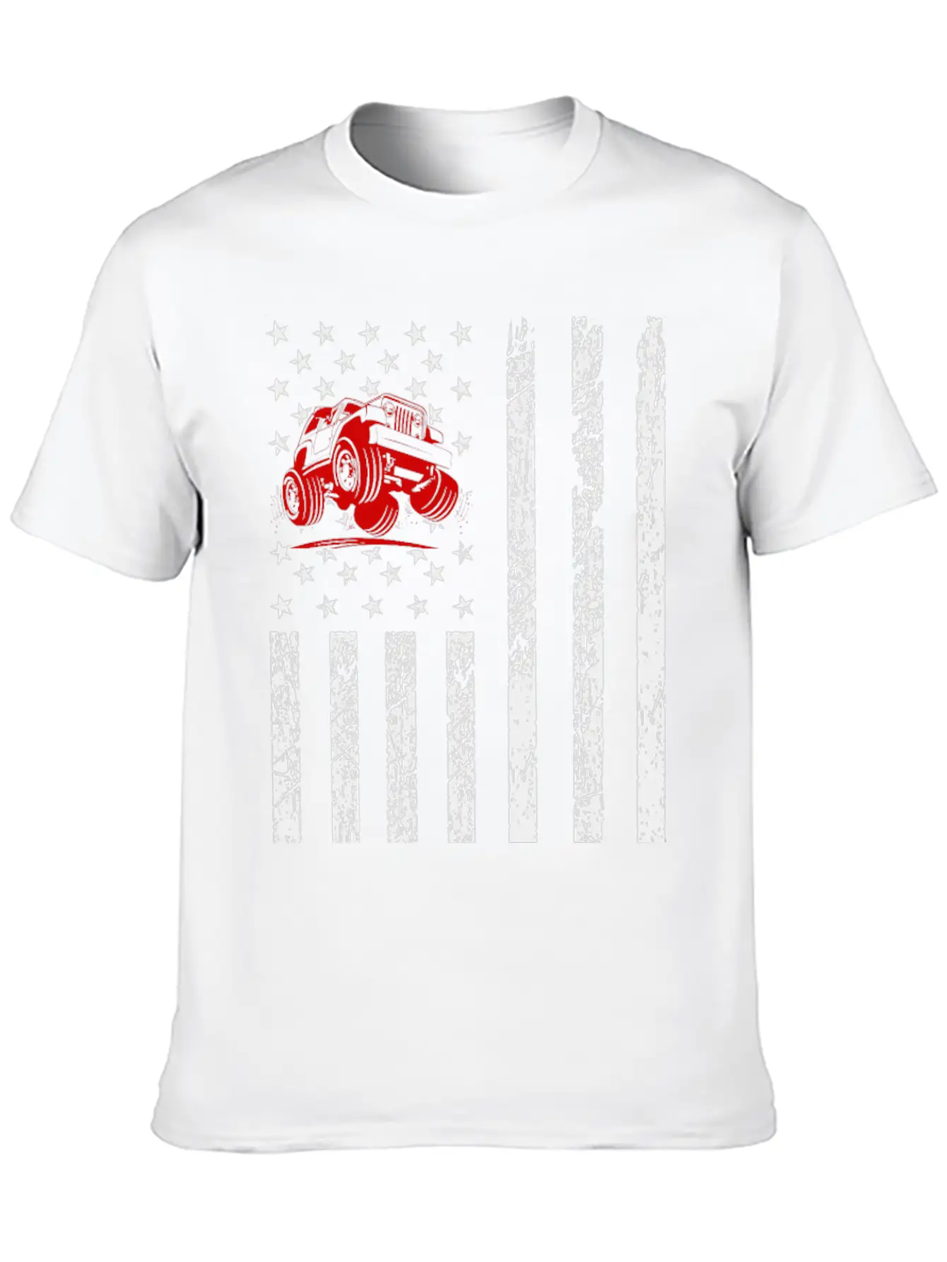 American Flag Jeep Classic Fit Graphic Tee For Daily Comfort – Unisex Cotton Shirt