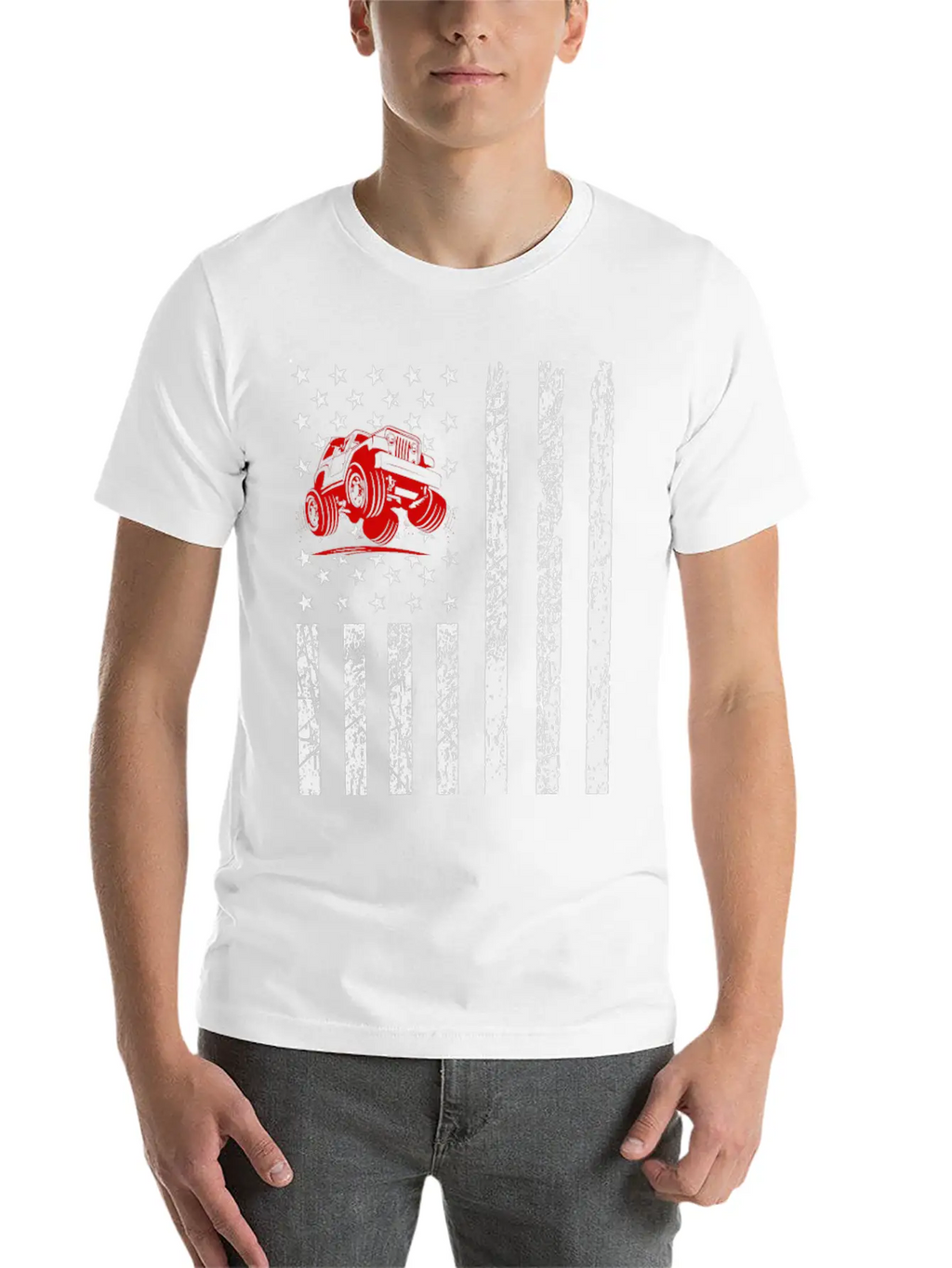 American Flag Jeep Classic Fit Graphic Tee For Daily Comfort – Unisex Cotton Shirt