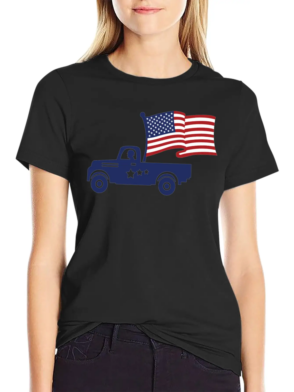 American Flag Military Vehicle -Veteran Proud Timeless Short Sleeve Tee – Comfy And Minimalist Design