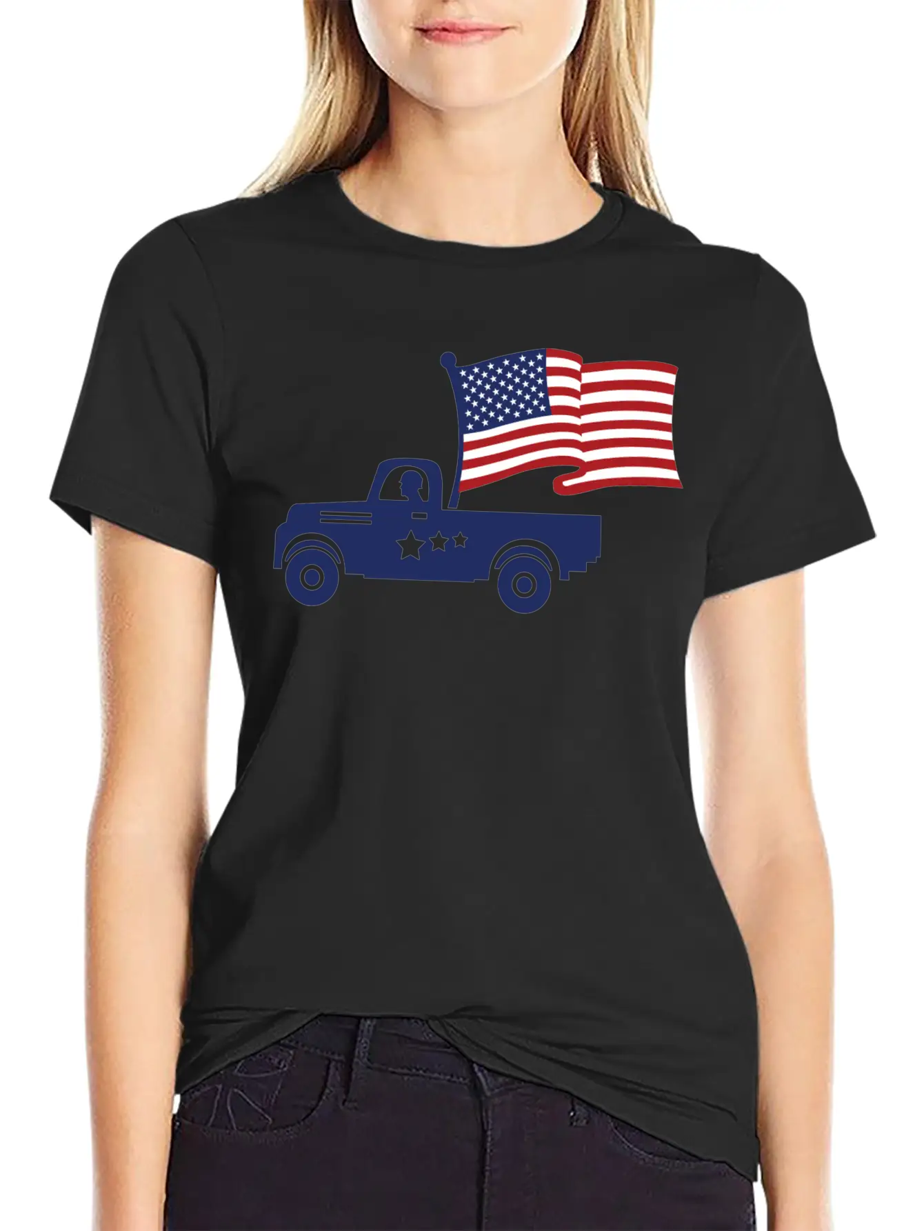 American Flag Military Vehicle -Veteran Proud Timeless Short Sleeve Tee – Comfy And Minimalist Design