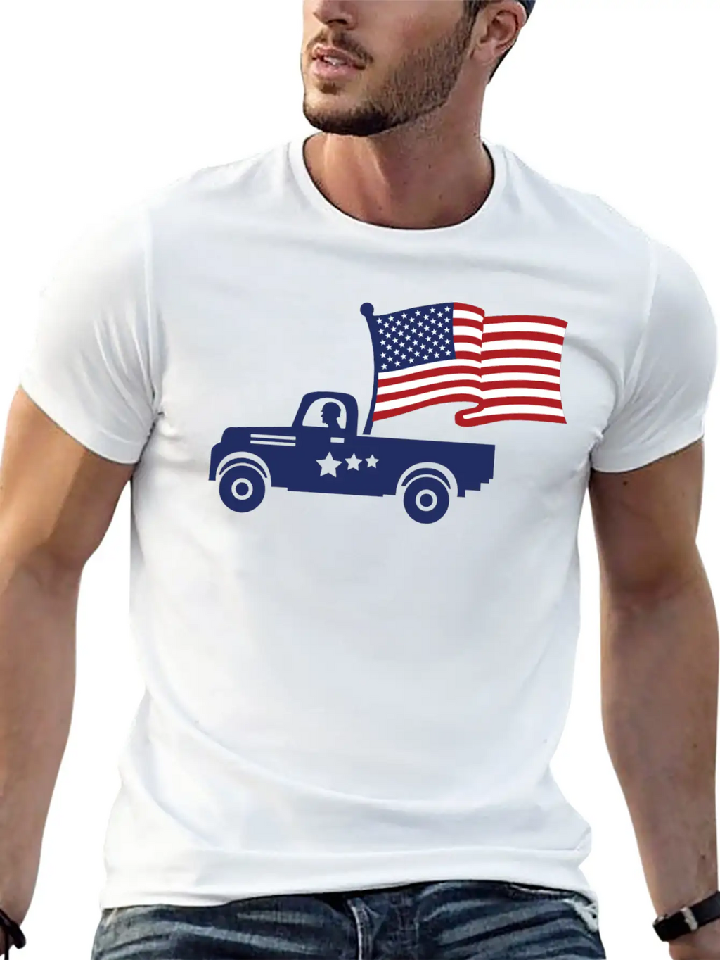 American Flag Military Vehicle -Veteran Proud Timeless Short Sleeve Tee – Comfy And Minimalist Design