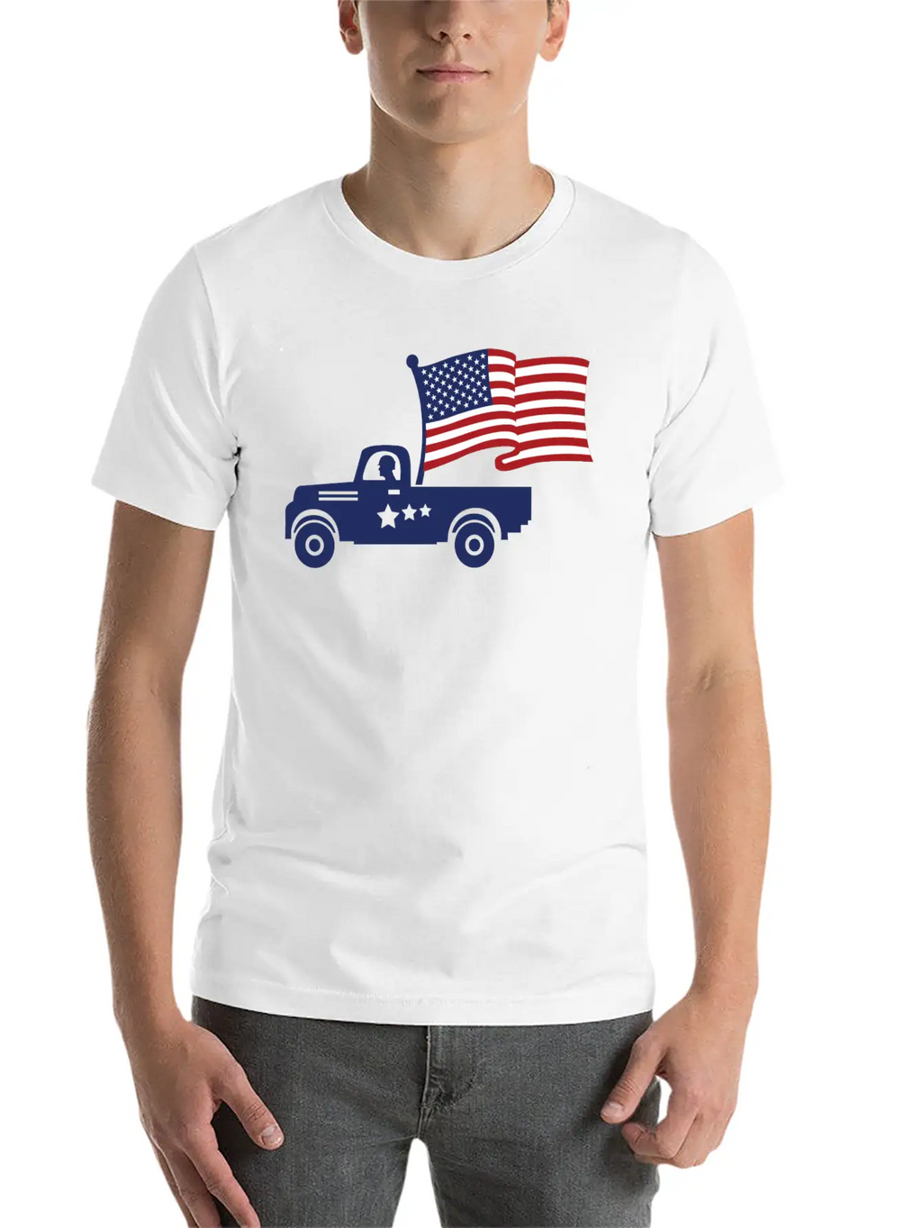 American Flag Military Vehicle -Veteran Proud Timeless Short Sleeve Tee – Comfy And Minimalist Design