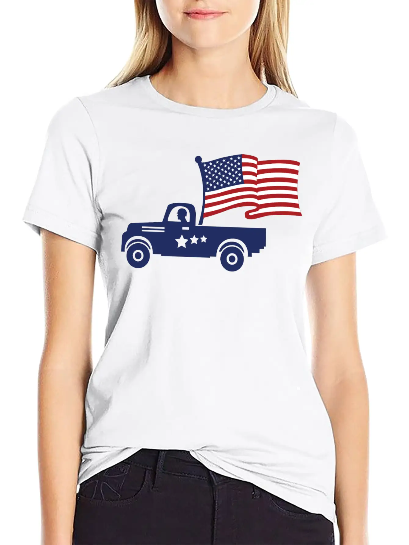 American Flag Military Vehicle -Veteran Proud Timeless Short Sleeve Tee – Comfy And Minimalist Design