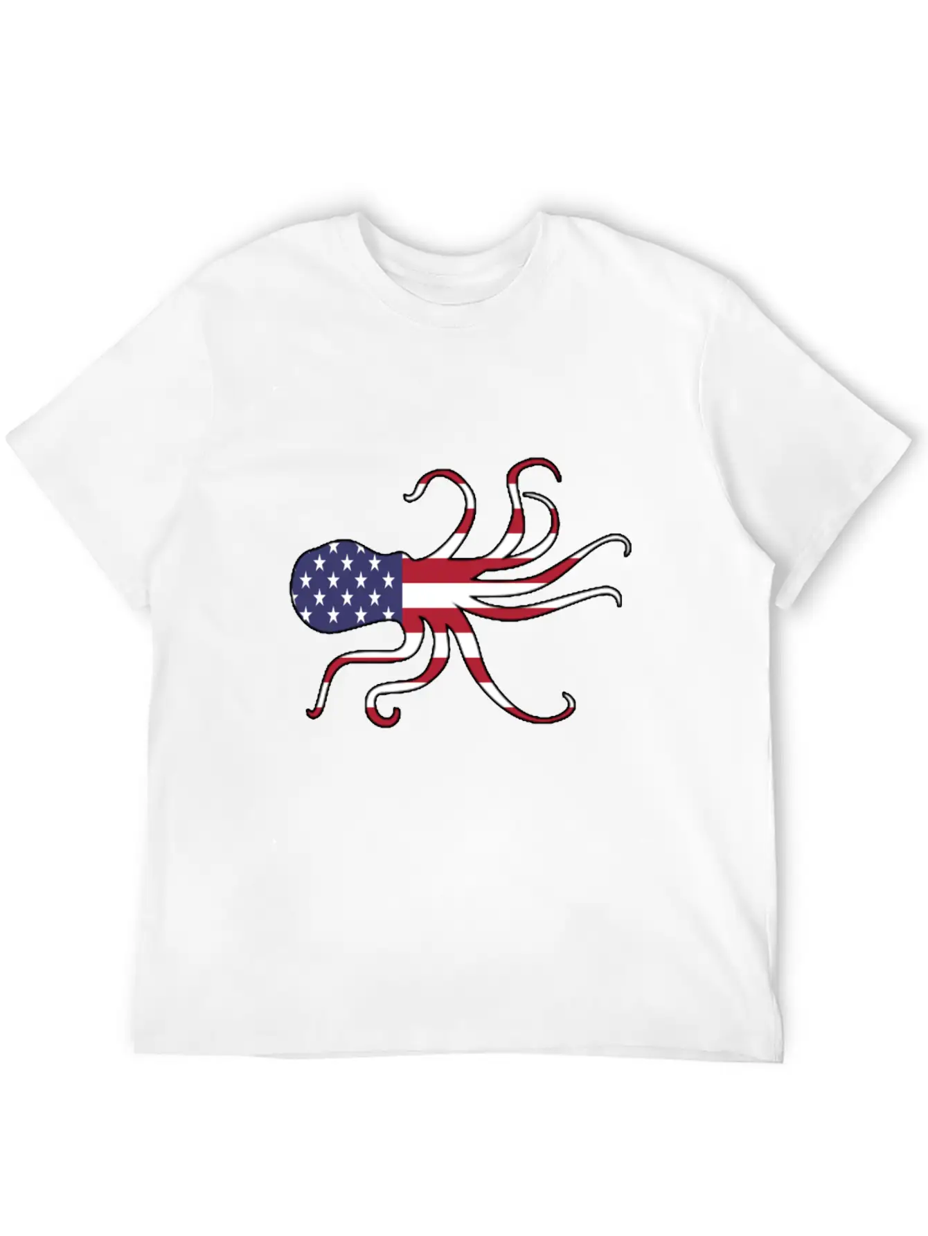 American Flag Octopus Happy 4th Of July Basic Graphic T-Shirt – Daily Comfort In Soft Cotton