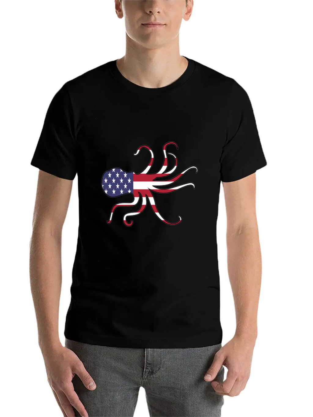 American Flag Octopus Happy 4th Of July Basic Graphic T-Shirt – Daily Comfort In Soft Cotton