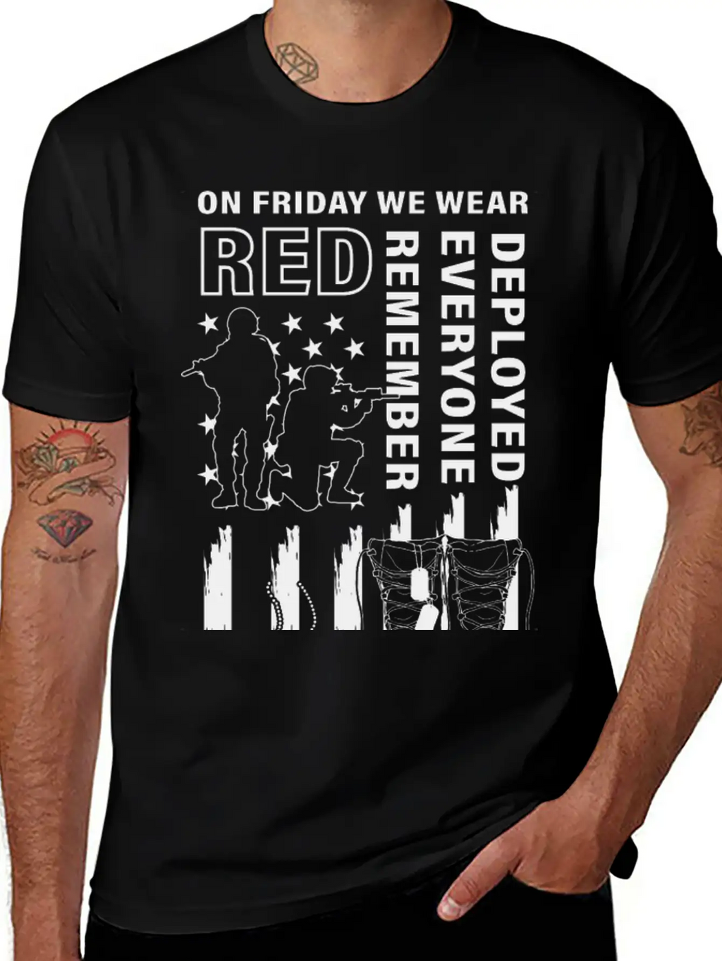 American Flag On Friday We Wear Remember Everyone Timeless Short Sleeve Tee – Comfy And Minimalist Design