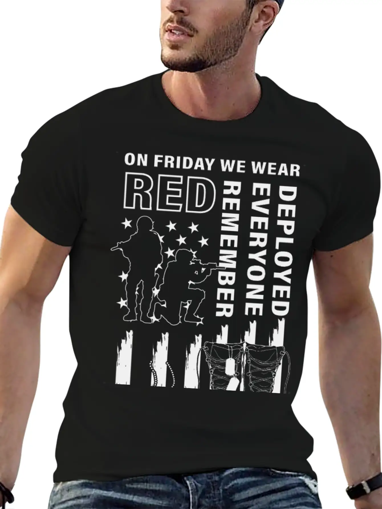 American Flag On Friday We Wear Remember Everyone Timeless Short Sleeve Tee – Comfy And Minimalist Design
