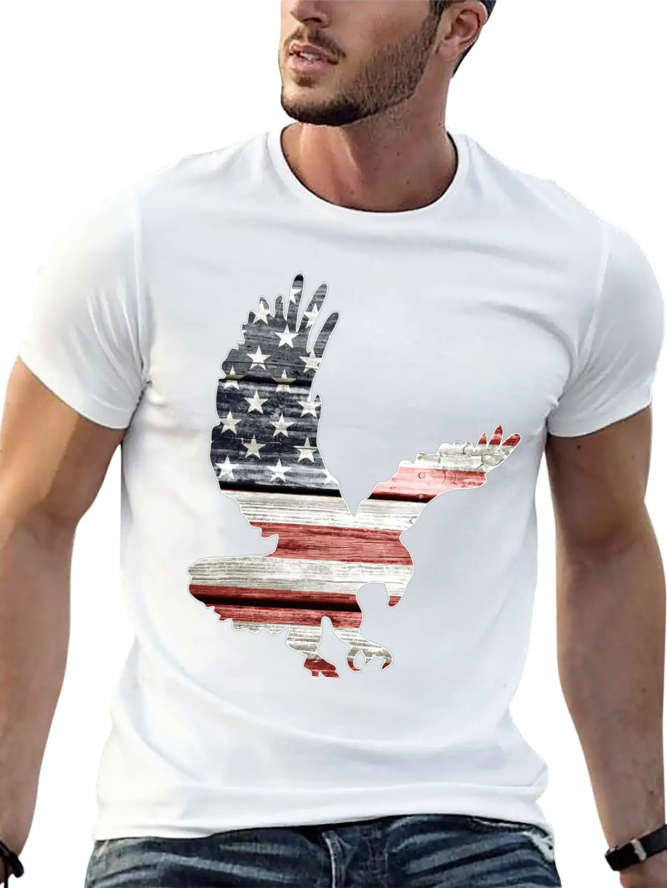 American Flag Patriotic Eagle Essential Unisex Casual T-Shirt – Clean Design For Daily Comfort