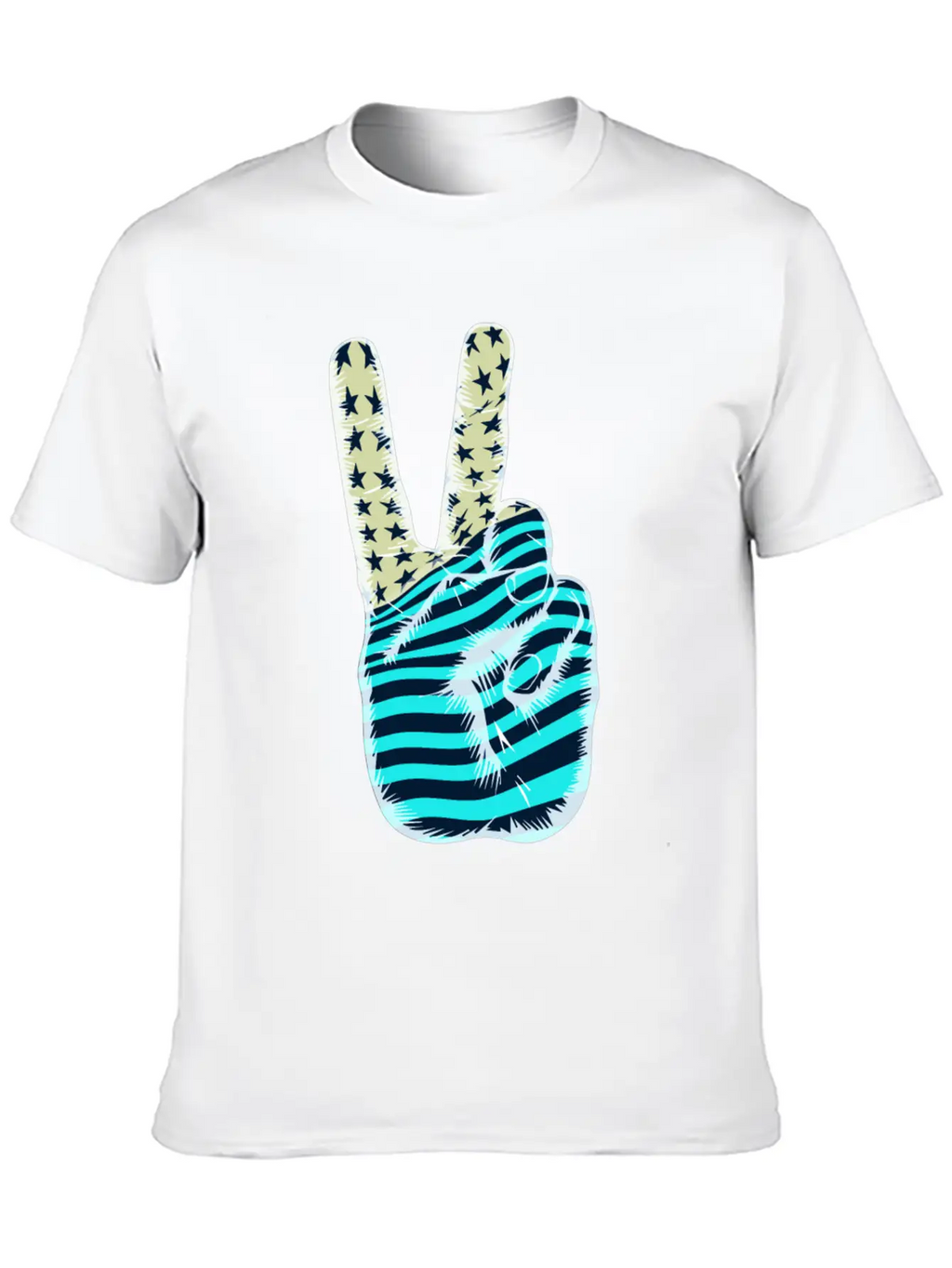 American Flag Peace Sign V Victory Hand Breathable Graphic T-Shirt – Perfect For Casual Days