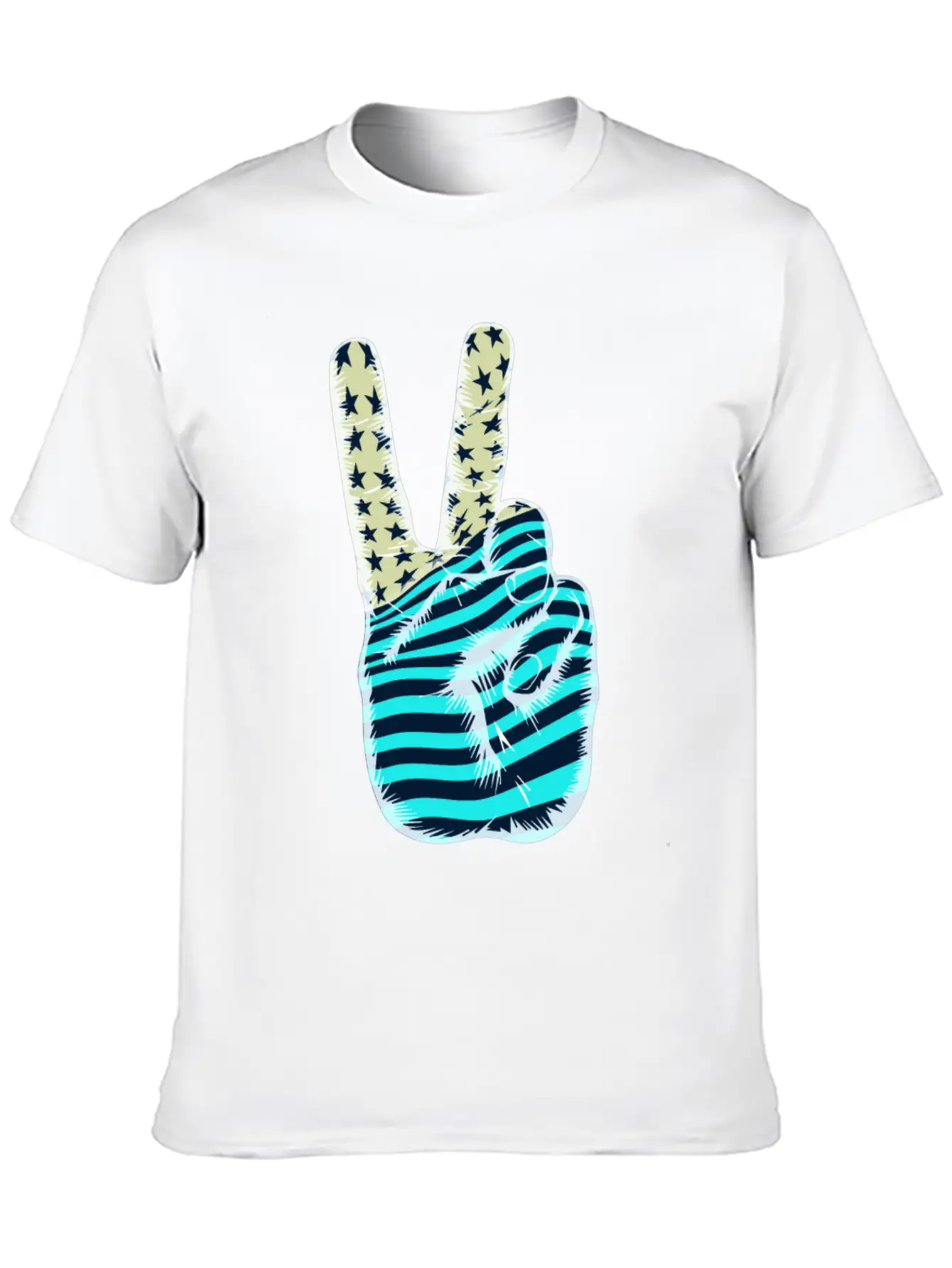 American Flag Peace Sign V Victory Hand Breathable Graphic T-Shirt – Perfect For Casual Days