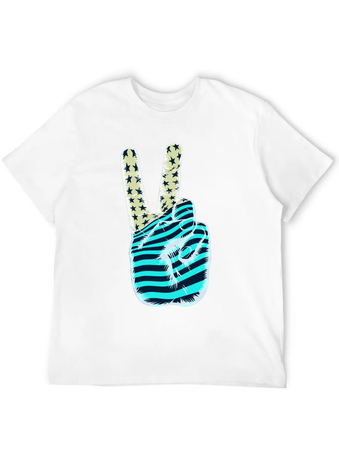 American Flag Peace Sign V Victory Hand Breathable Graphic T-Shirt – Perfect For Casual Days