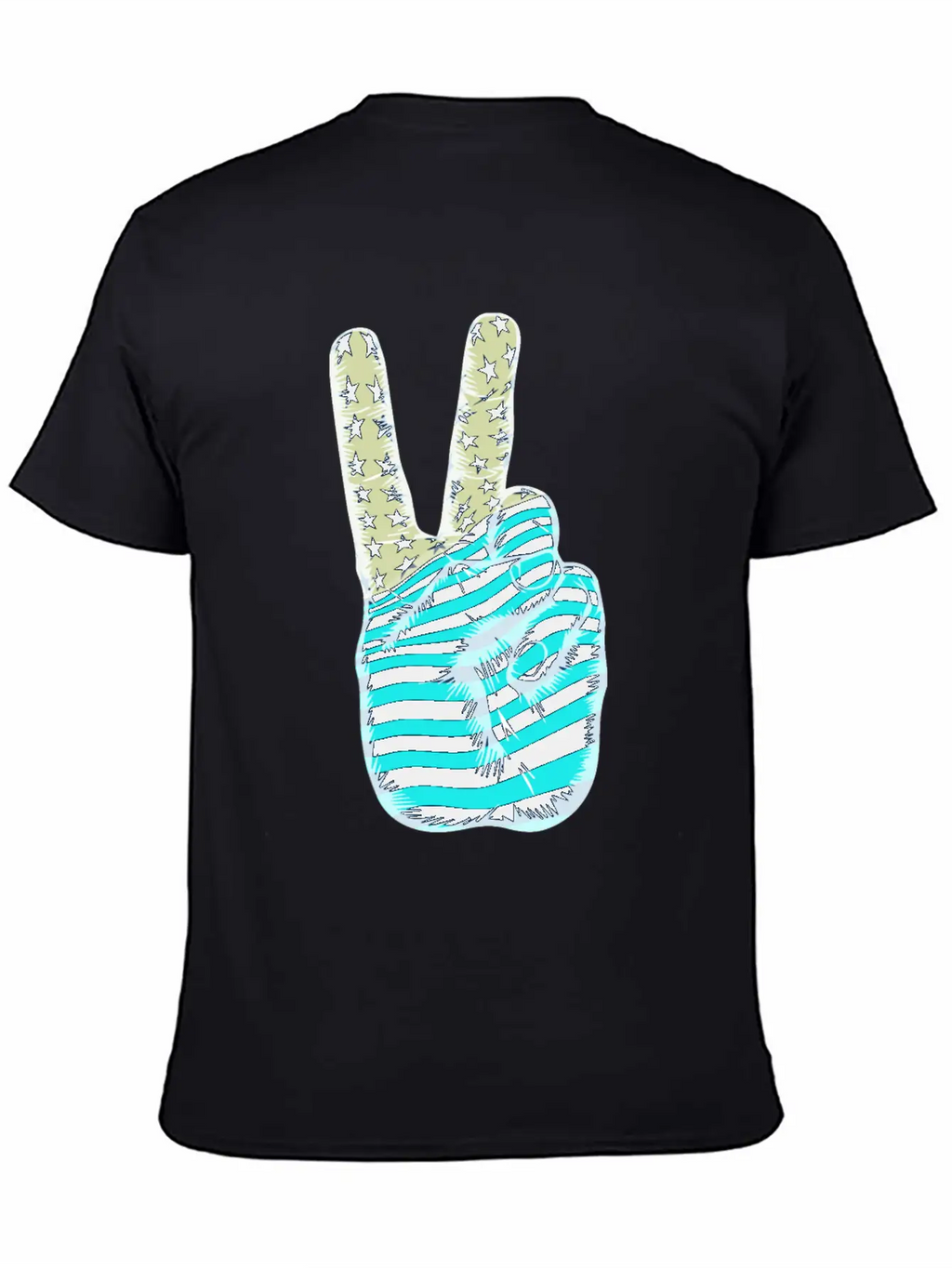 American Flag Peace Sign V Victory Hand Breathable Graphic T-Shirt – Perfect For Casual Days