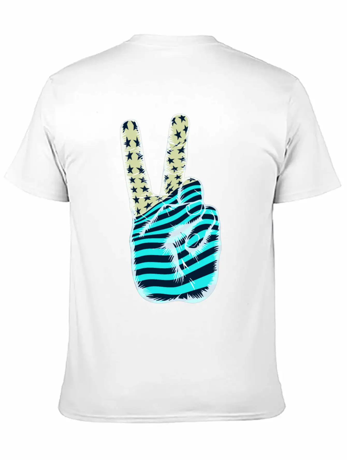 American Flag Peace Sign V Victory Hand Breathable Graphic T-Shirt – Perfect For Casual Days