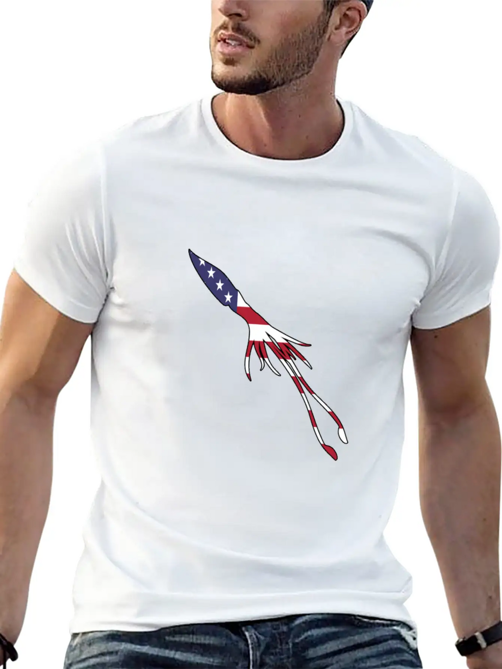 American Flag Squid Happy 4th Of July Basic Graphic T-Shirt – Daily Comfort In Soft Cotton