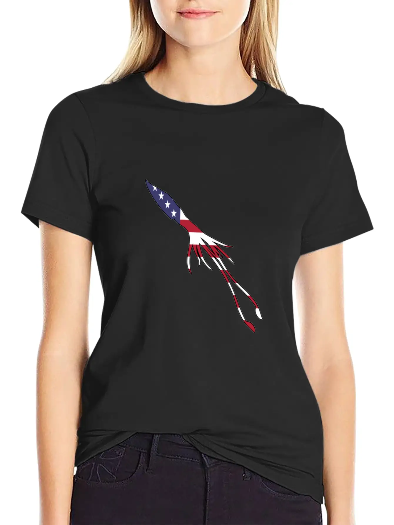 American Flag Squid Happy 4th Of July Basic Graphic T-Shirt – Daily Comfort In Soft Cotton