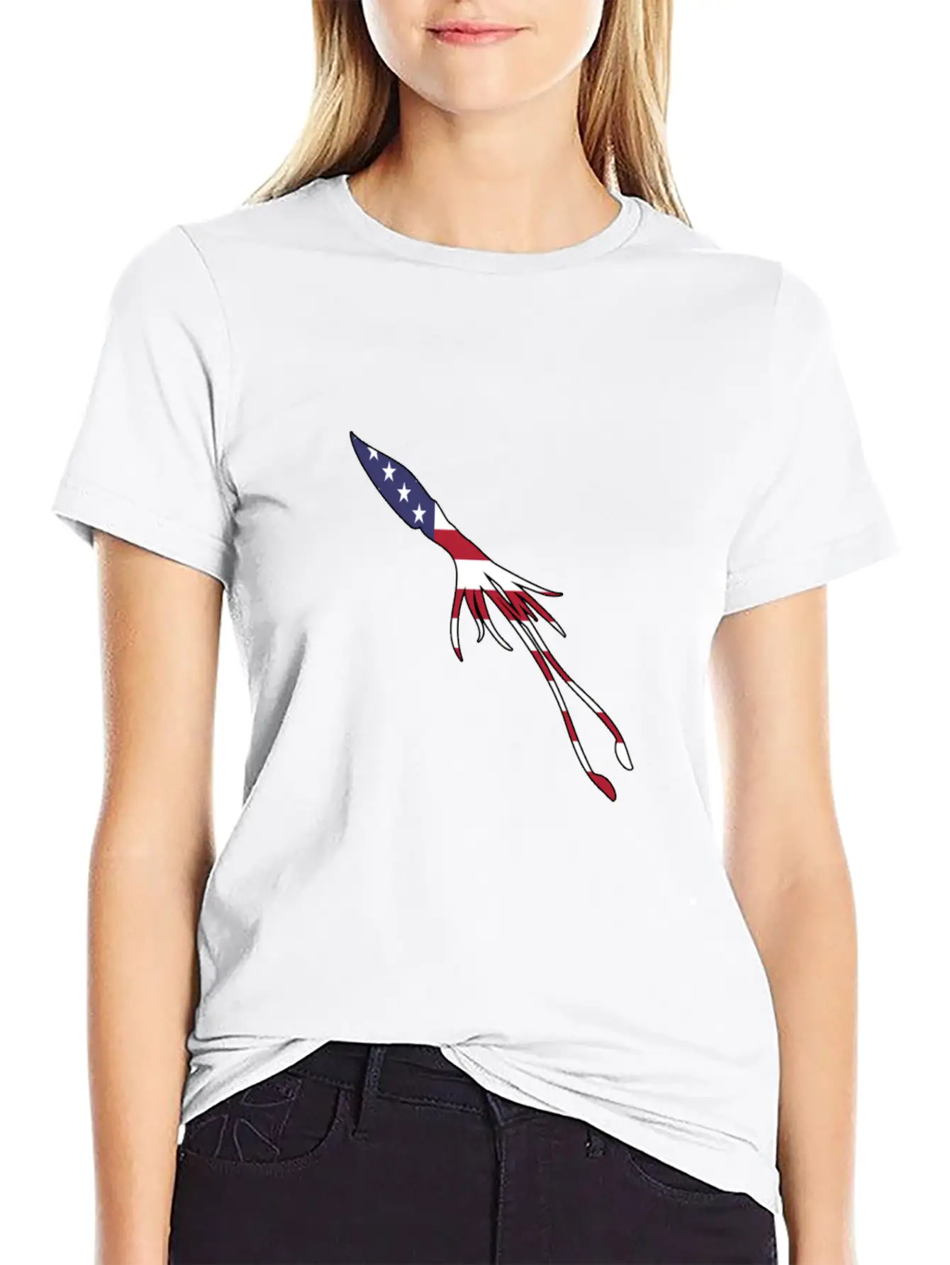 American Flag Squid Happy 4th Of July Basic Graphic T-Shirt – Daily Comfort In Soft Cotton