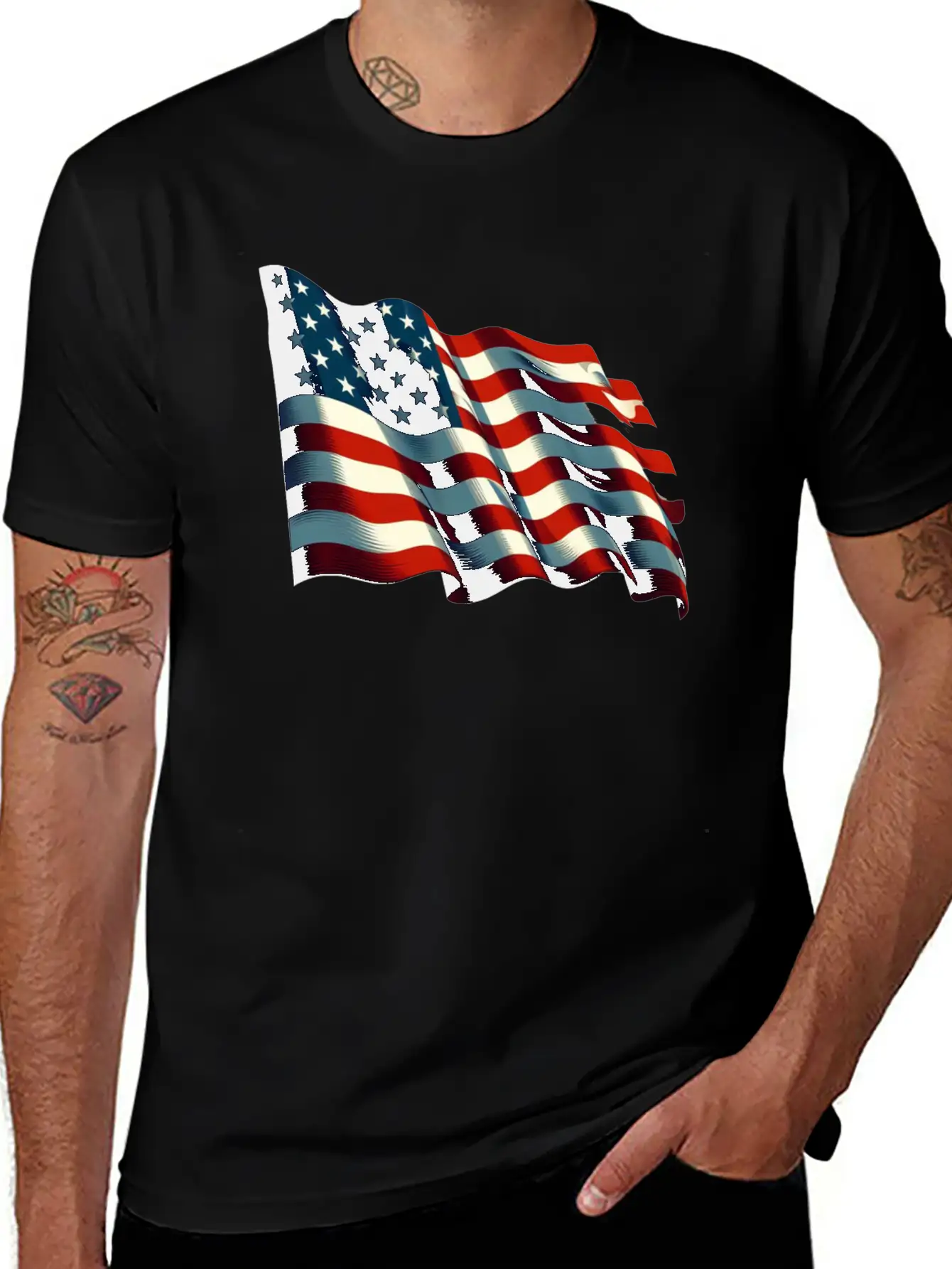 American Flag USA Basic Graphic T-Shirt – Daily Comfort In Soft Cotton