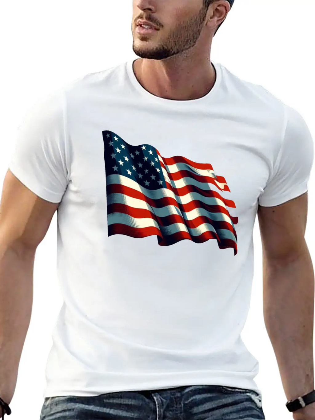 American Flag USA Basic Graphic T-Shirt – Daily Comfort In Soft Cotton