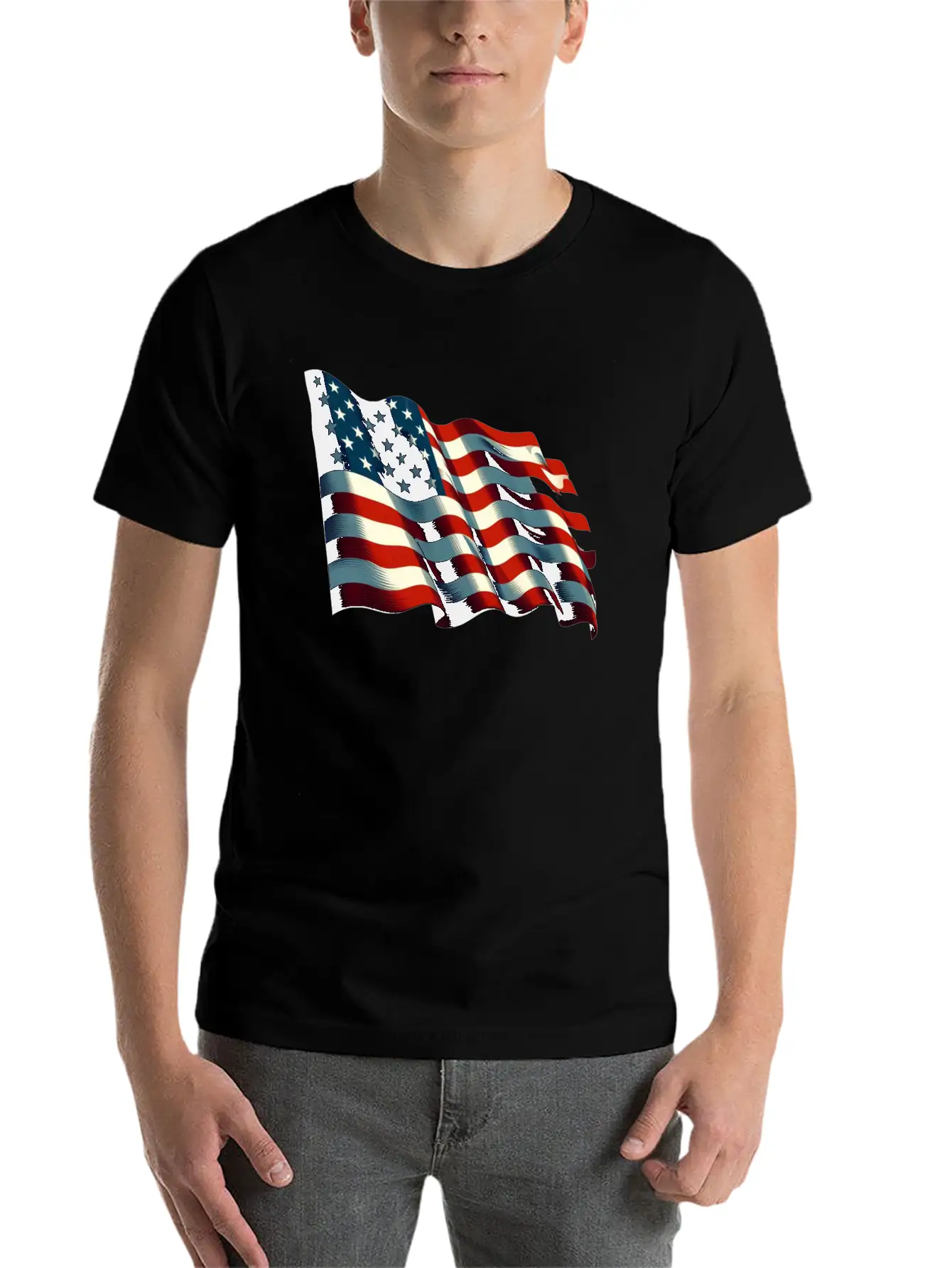 American Flag USA Basic Graphic T-Shirt – Daily Comfort In Soft Cotton