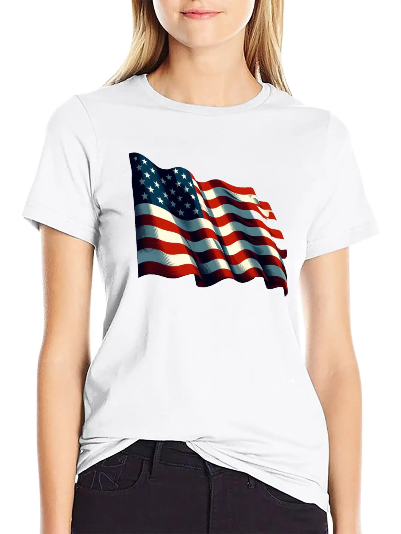 American Flag USA Basic Graphic T-Shirt – Daily Comfort In Soft Cotton