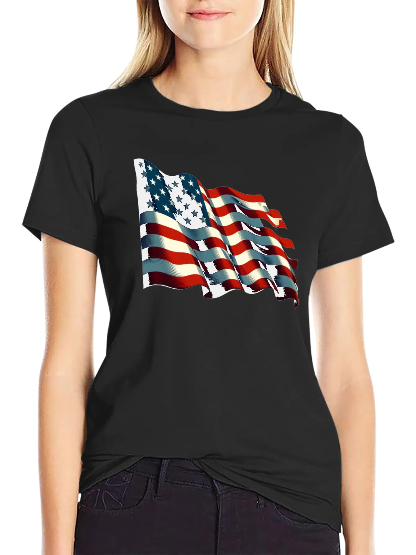 American Flag USA Basic Graphic T-Shirt – Daily Comfort In Soft Cotton