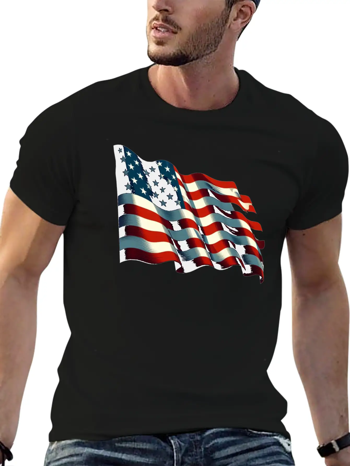 American Flag USA Basic Graphic T-Shirt – Daily Comfort In Soft Cotton