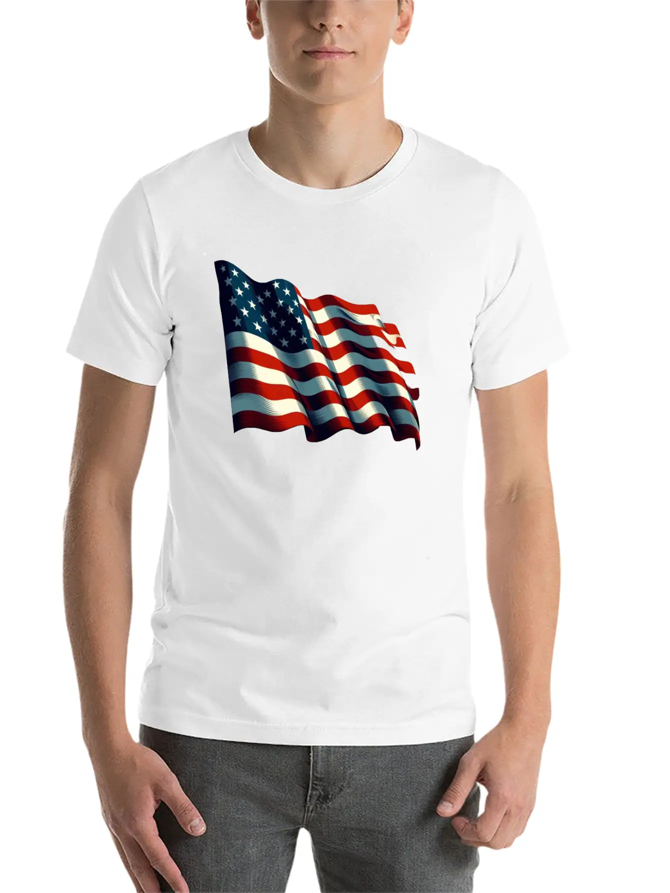 American Flag USA Basic Graphic T-Shirt – Daily Comfort In Soft Cotton