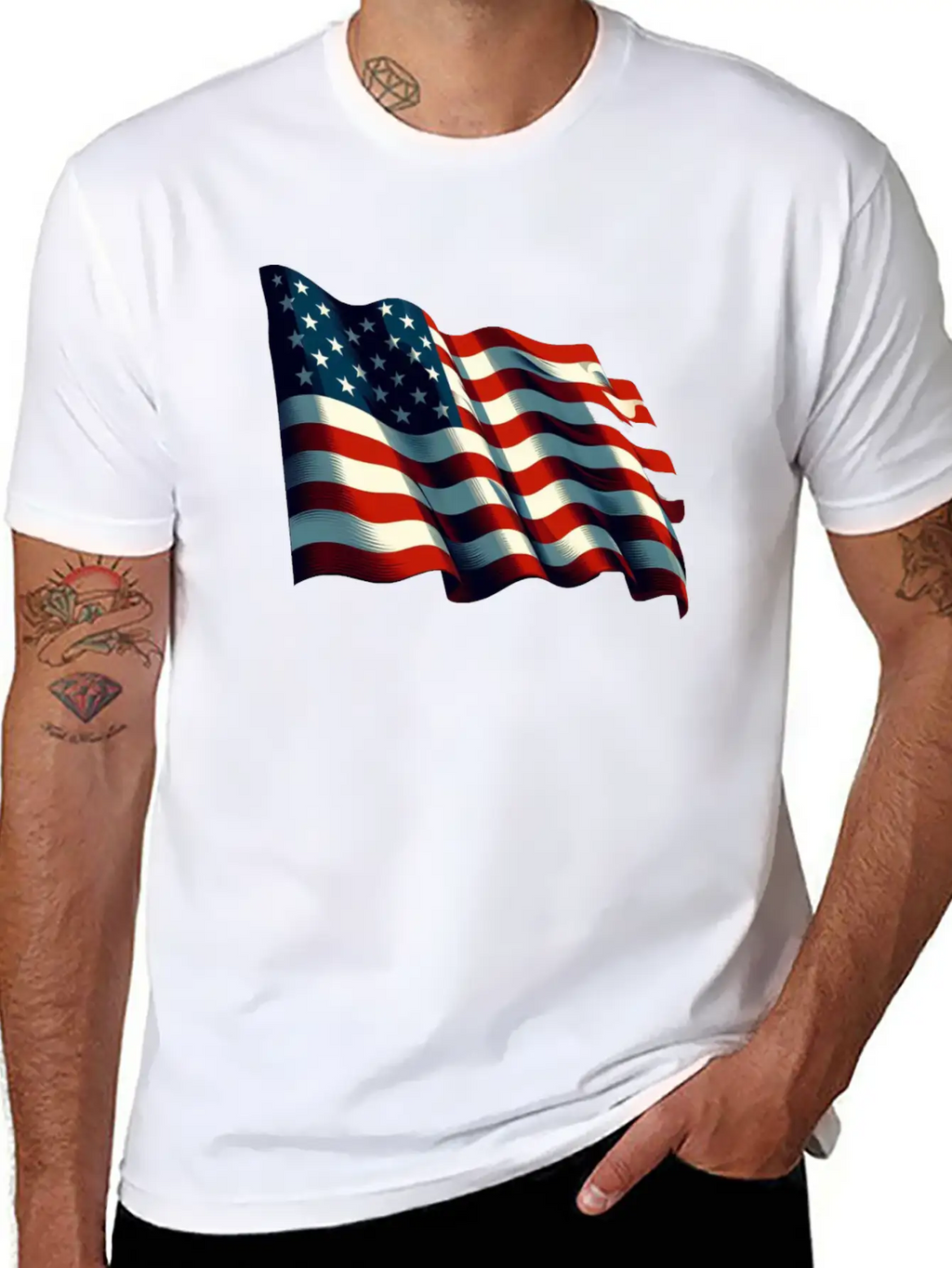 American Flag USA Basic Graphic T-Shirt – Daily Comfort In Soft Cotton