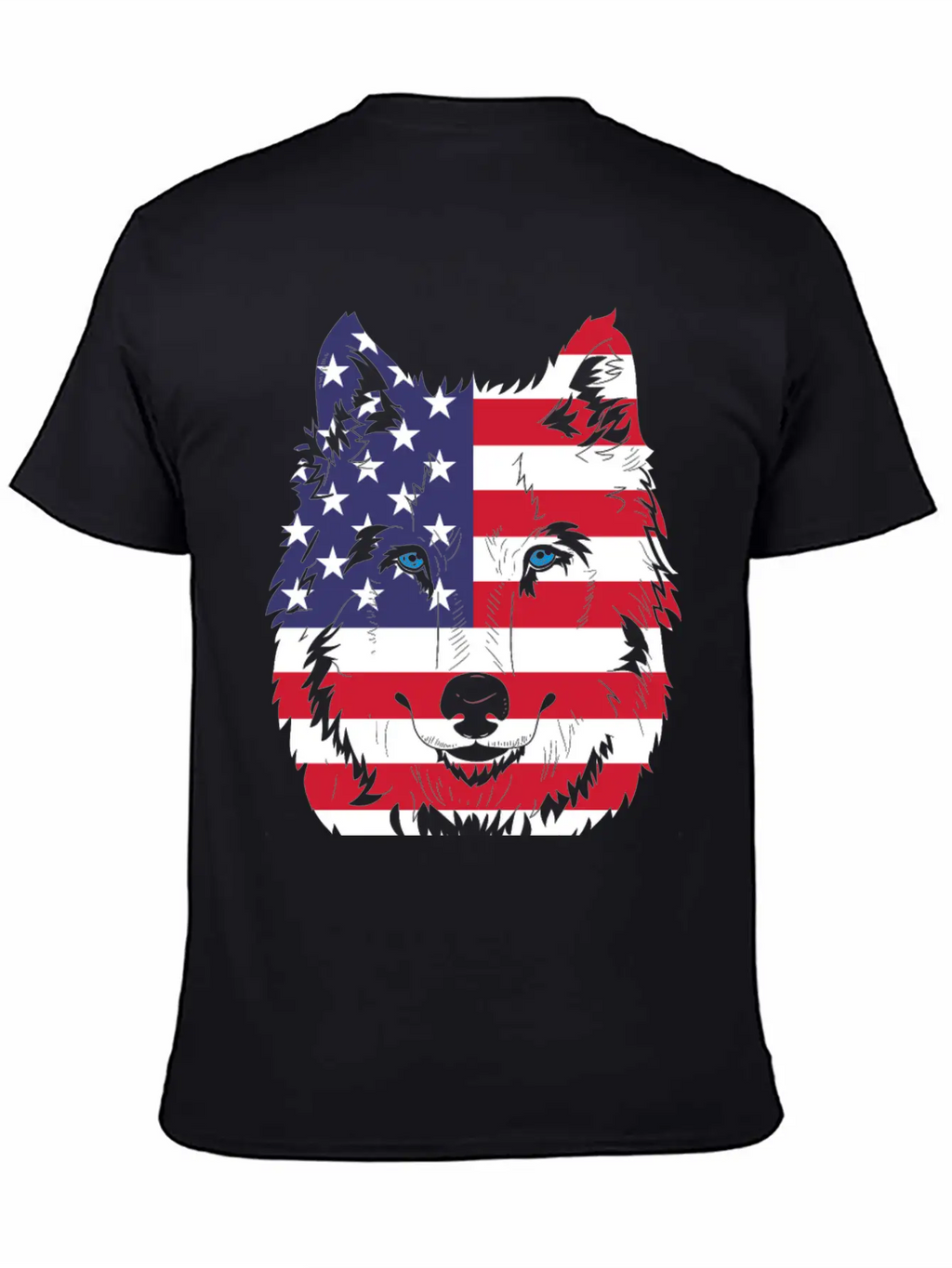 American Flag Wolf Classic Cotton Tee – Unisex Comfort For Any Season
