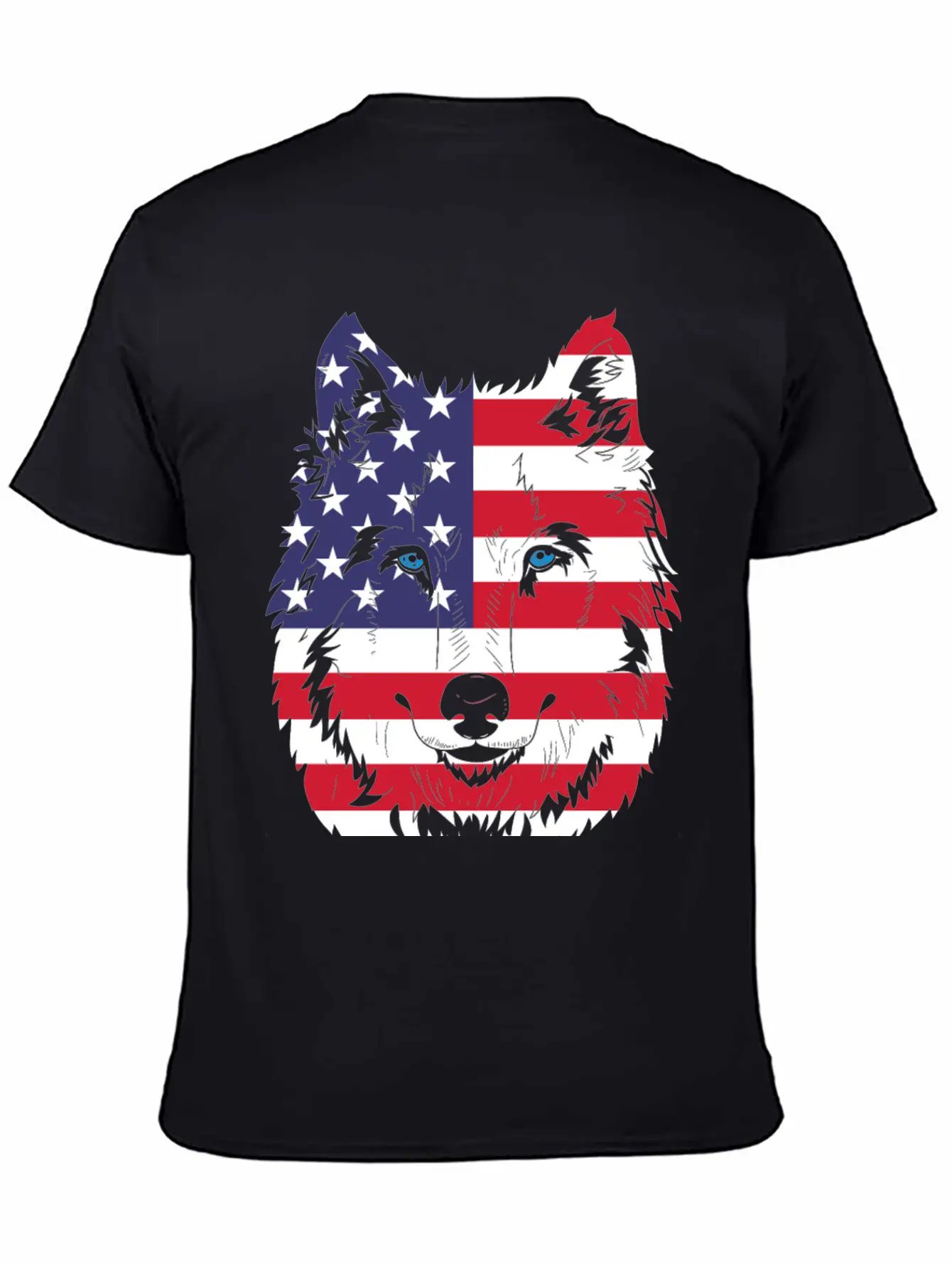 American Flag Wolf Classic Cotton Tee – Unisex Comfort For Any Season