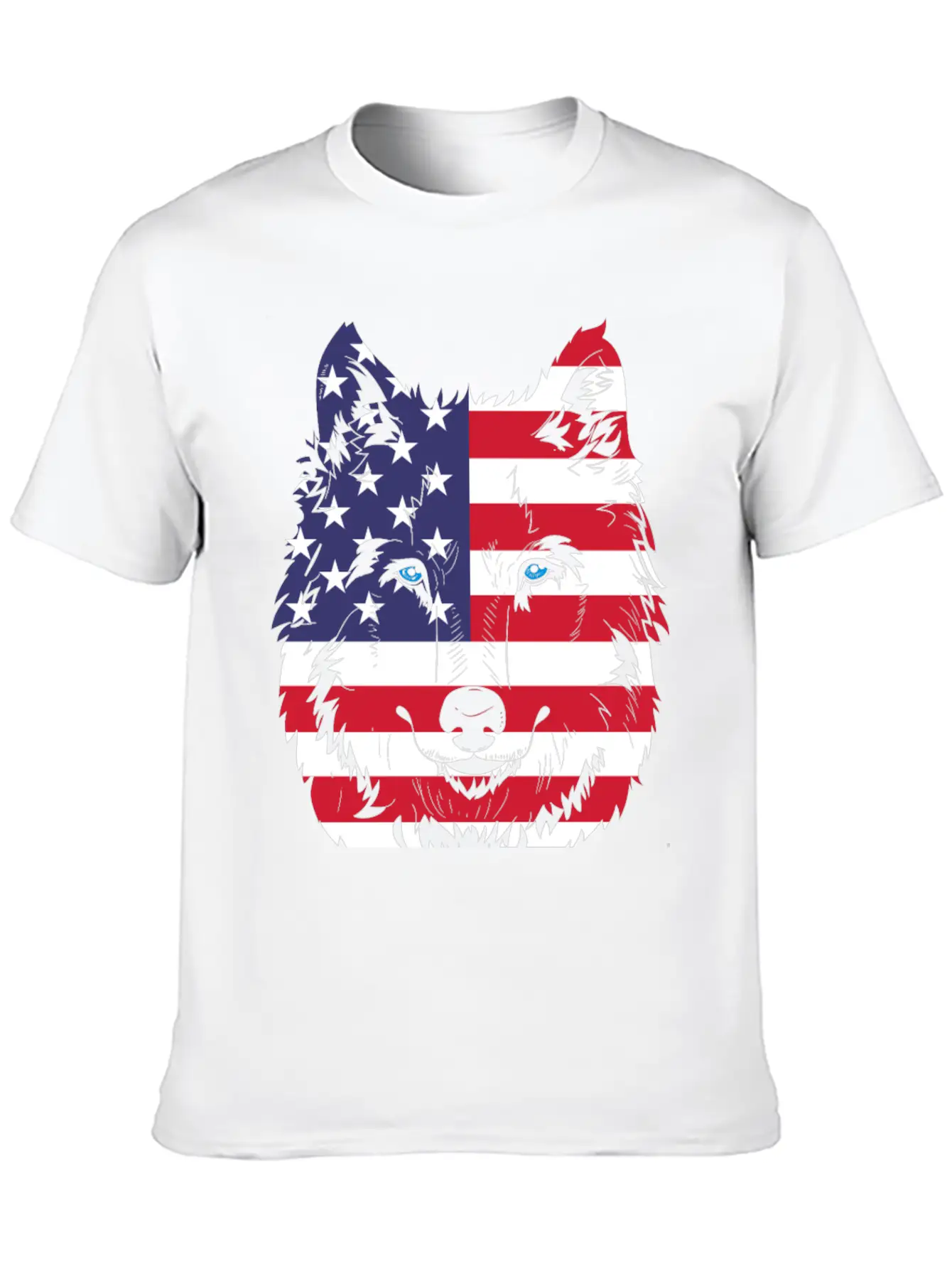 American Flag Wolf Classic Cotton Tee – Unisex Comfort For Any Season