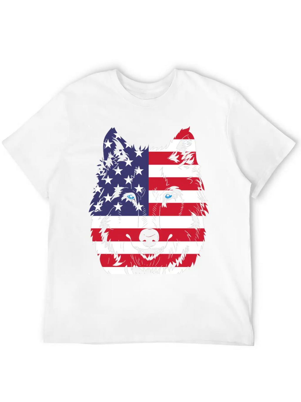 American Flag Wolf Classic Cotton Tee – Unisex Comfort For Any Season
