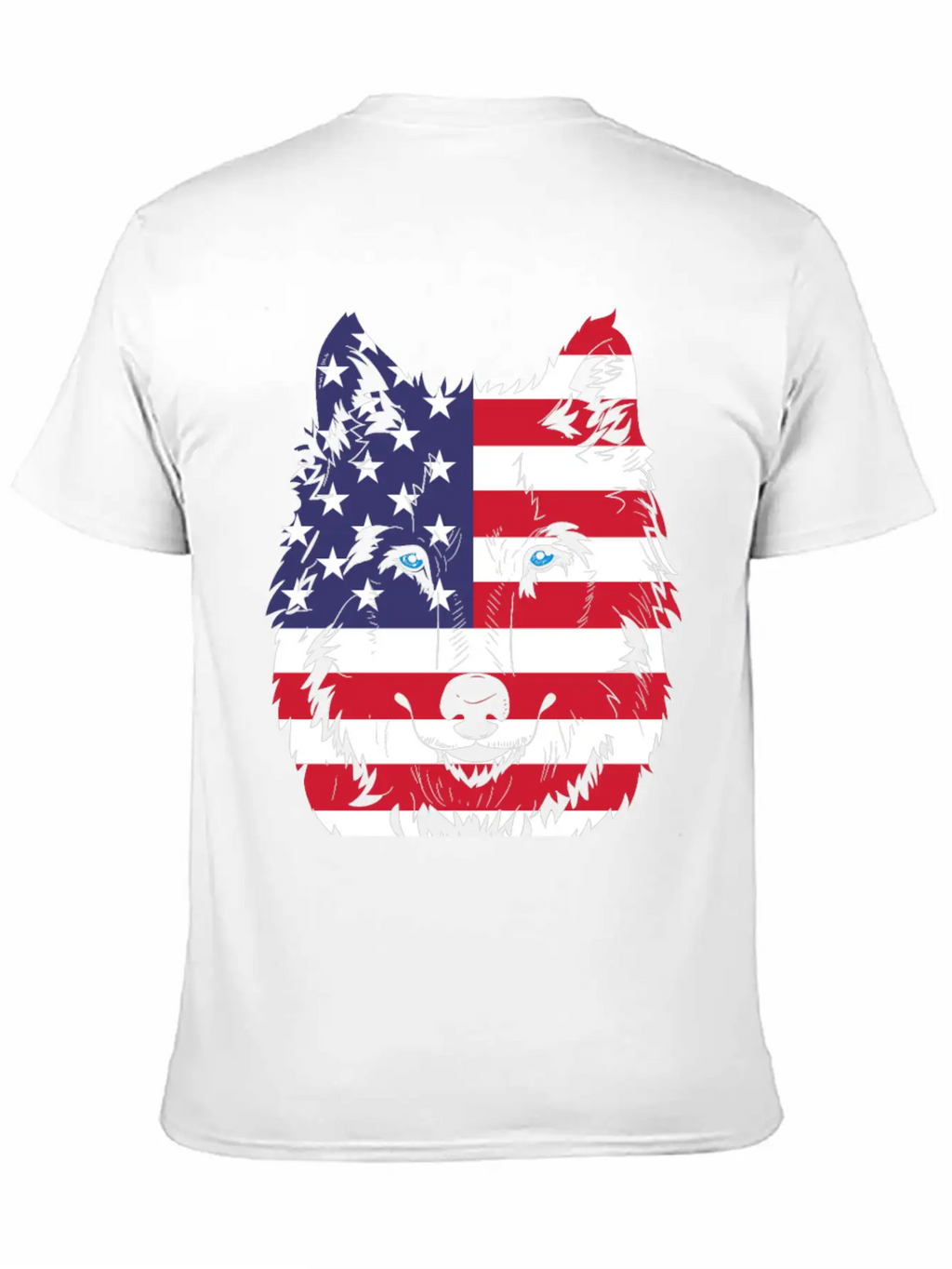 American Flag Wolf Classic Cotton Tee – Unisex Comfort For Any Season