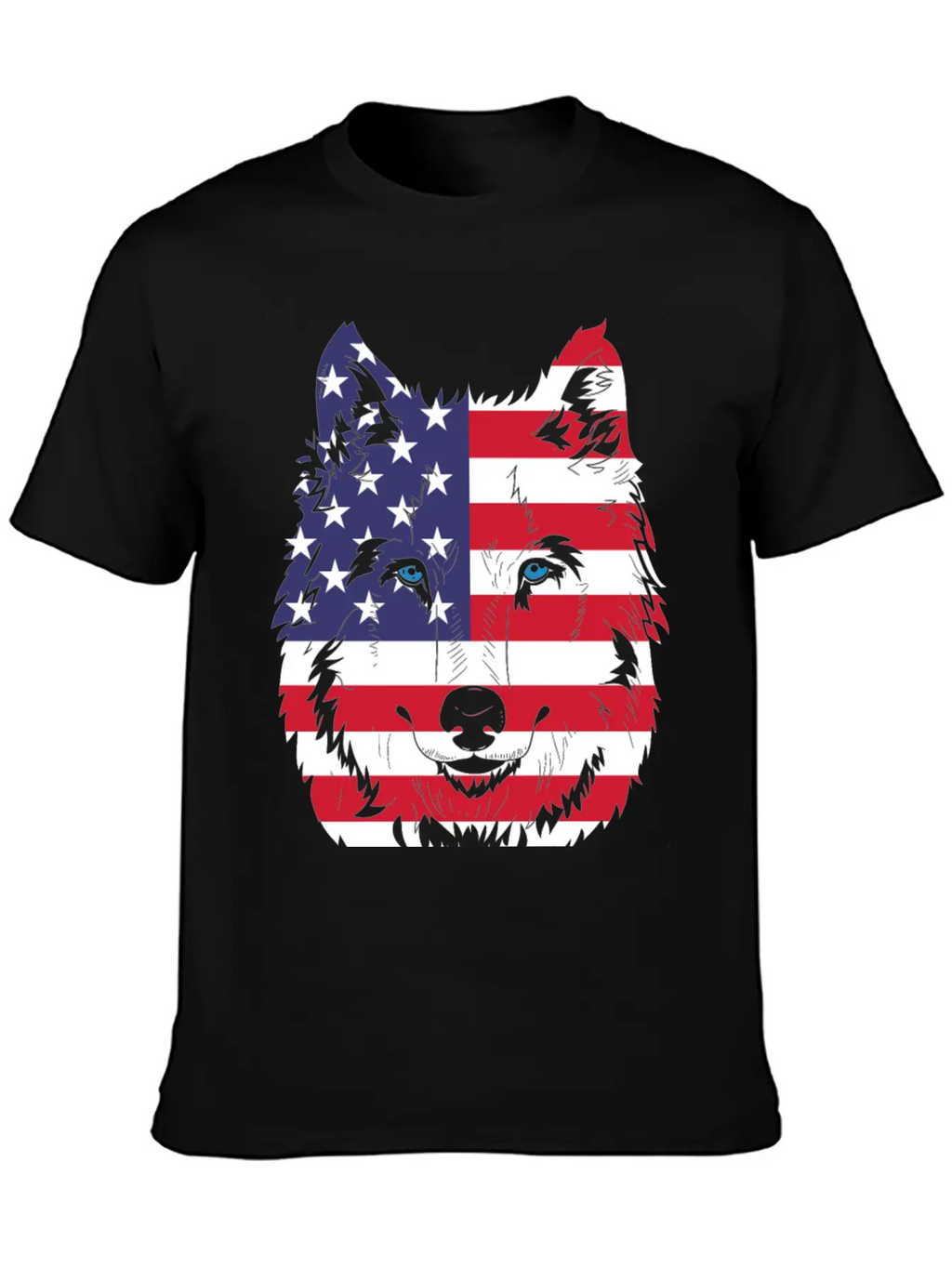 American Flag Wolf Classic Cotton Tee – Unisex Comfort For Any Season