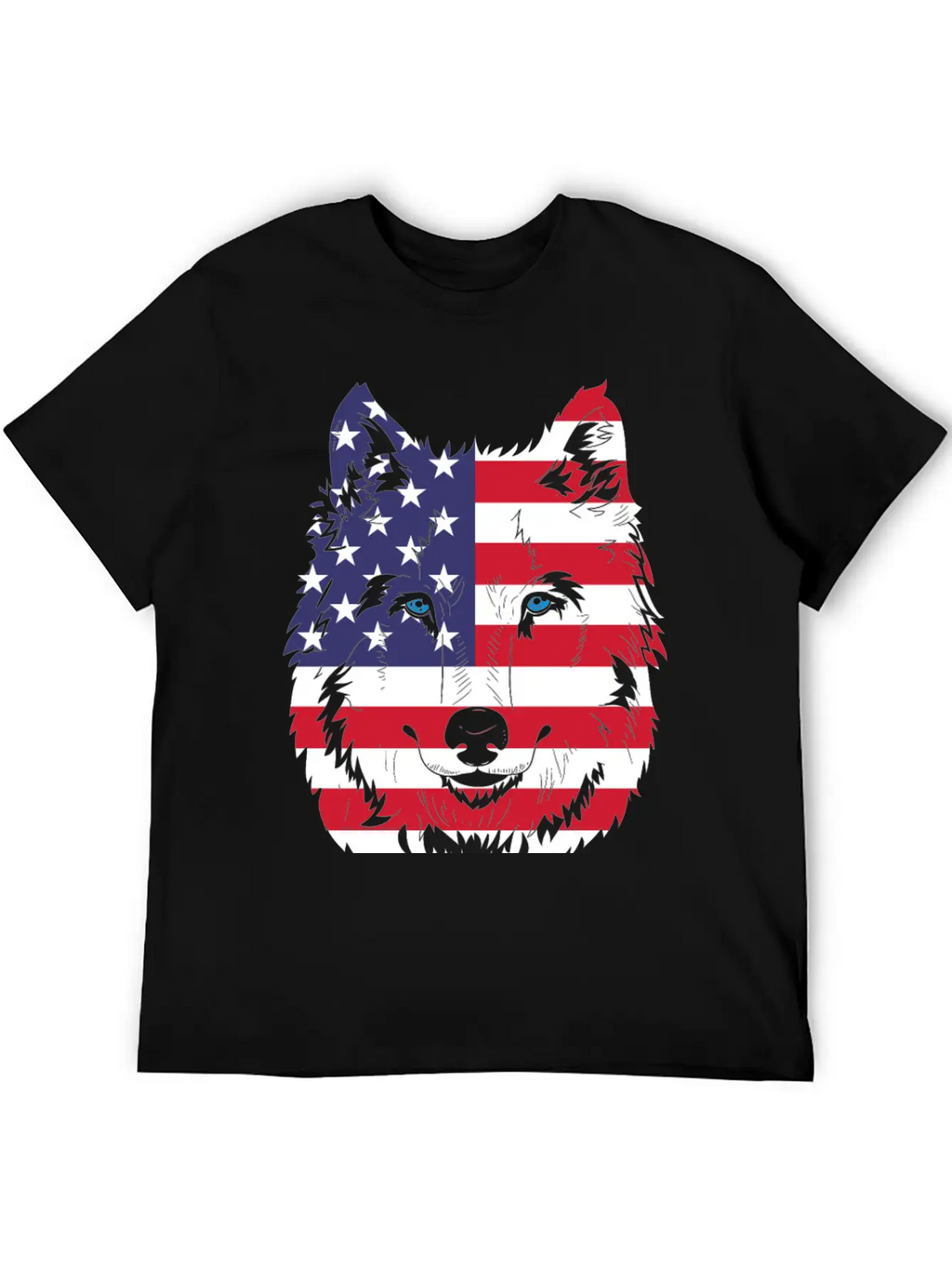 American Flag Wolf Classic Cotton Tee – Unisex Comfort For Any Season