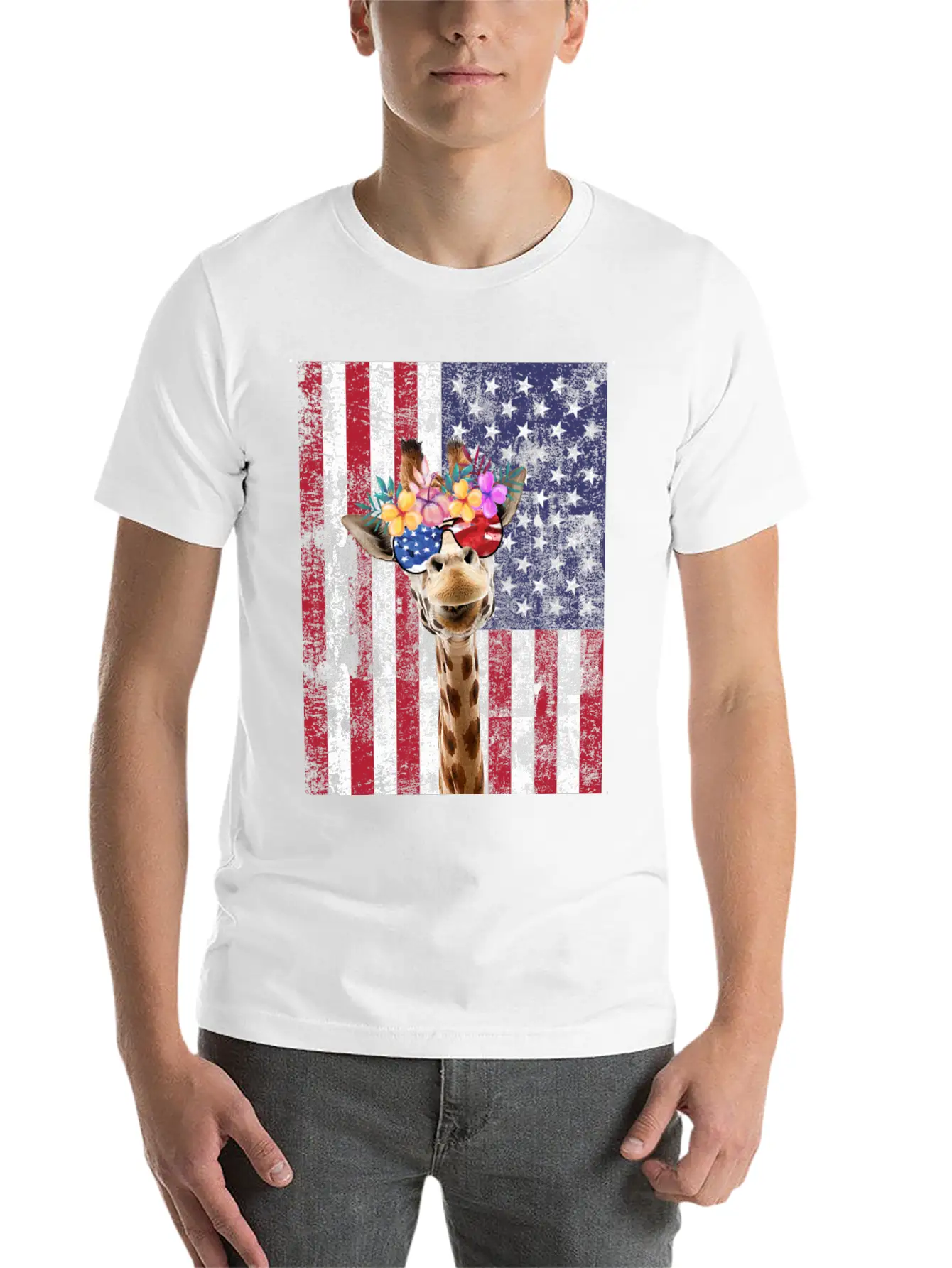 American Giraffe Classic Crew Neck Graphic Tee – Everyday Minimal Look