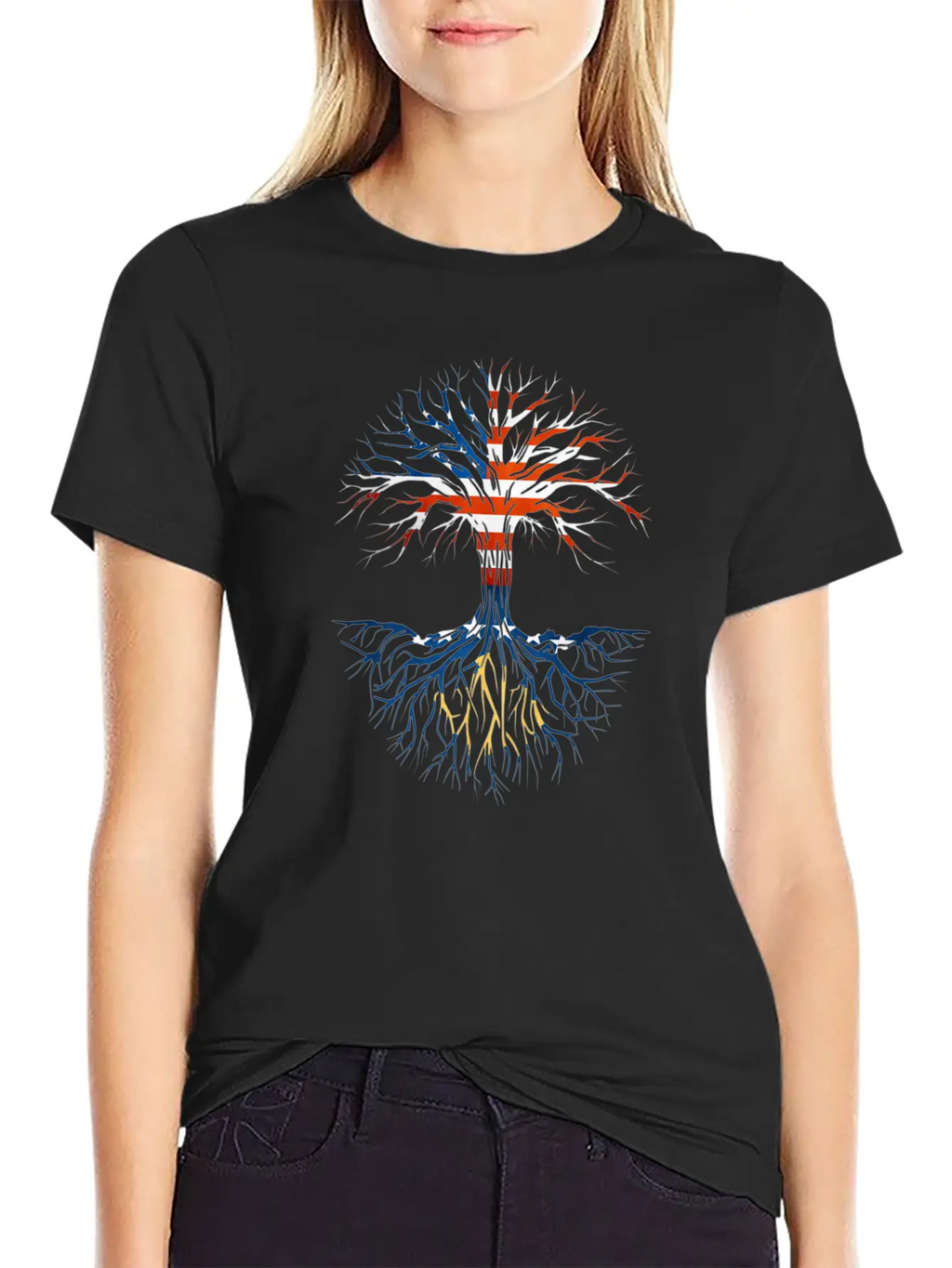 American Grown Kosovan Roots Kosovo Flag Usa Flag Breathable Graphic T-Shirt – Perfect For Casual Days