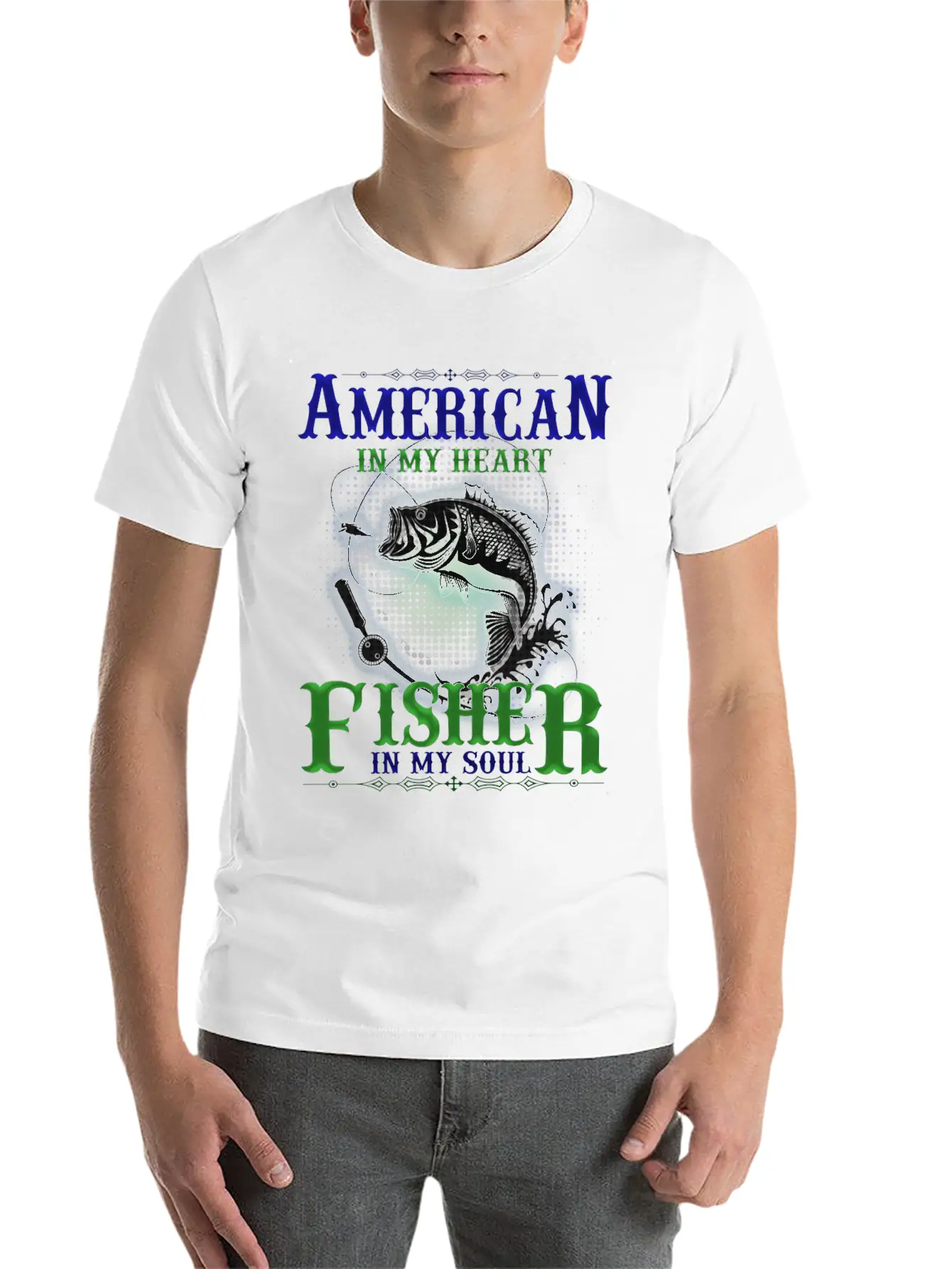 American In My Heart Fisher In My Soul Comfortable Minimalist Graphic Tee – Summer Style Essential