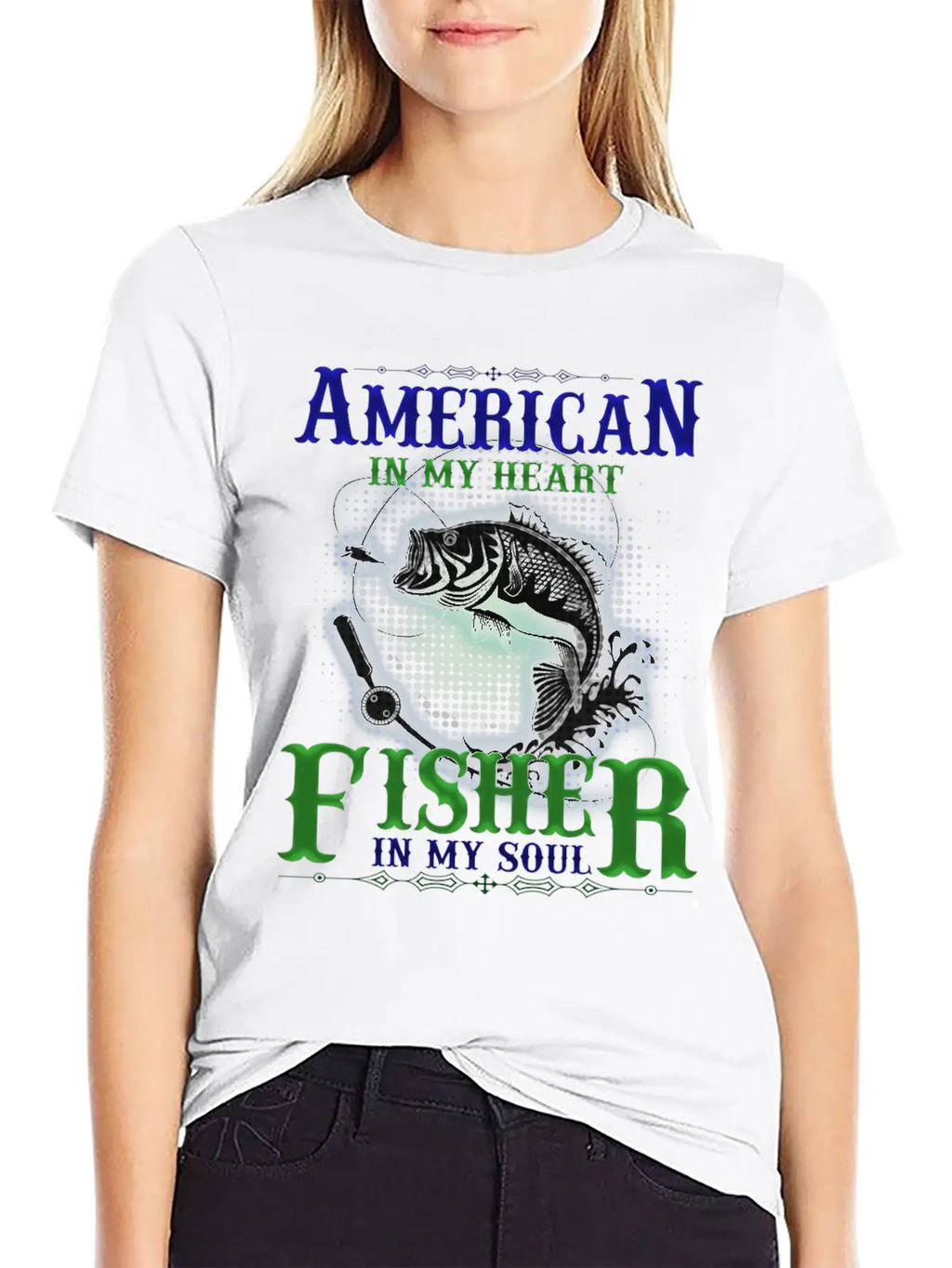 American In My Heart Fisher In My Soul Comfortable Minimalist Graphic Tee – Summer Style Essential