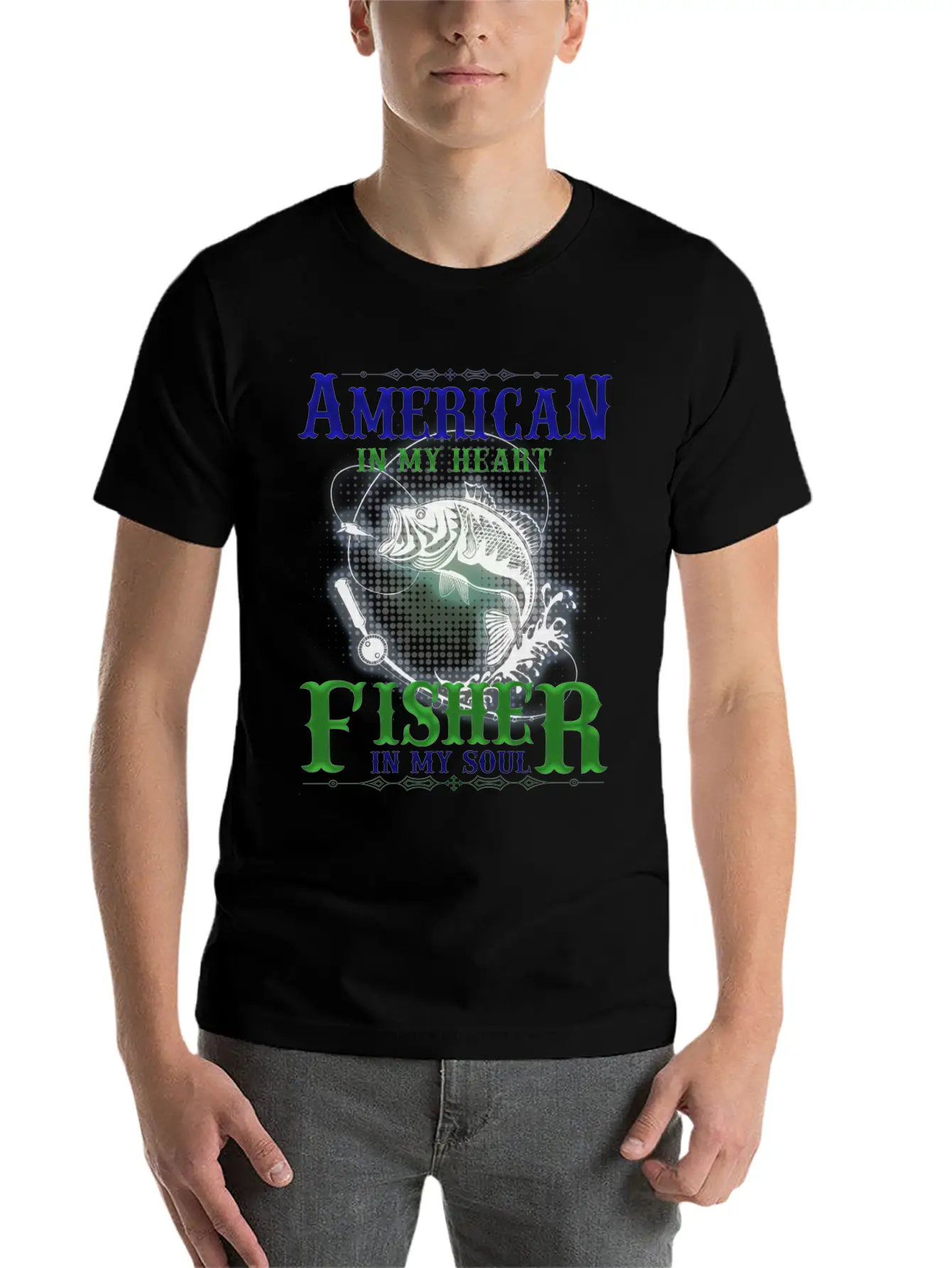 American In My Heart Fisher In My Soul Comfortable Minimalist Graphic Tee – Summer Style Essential
