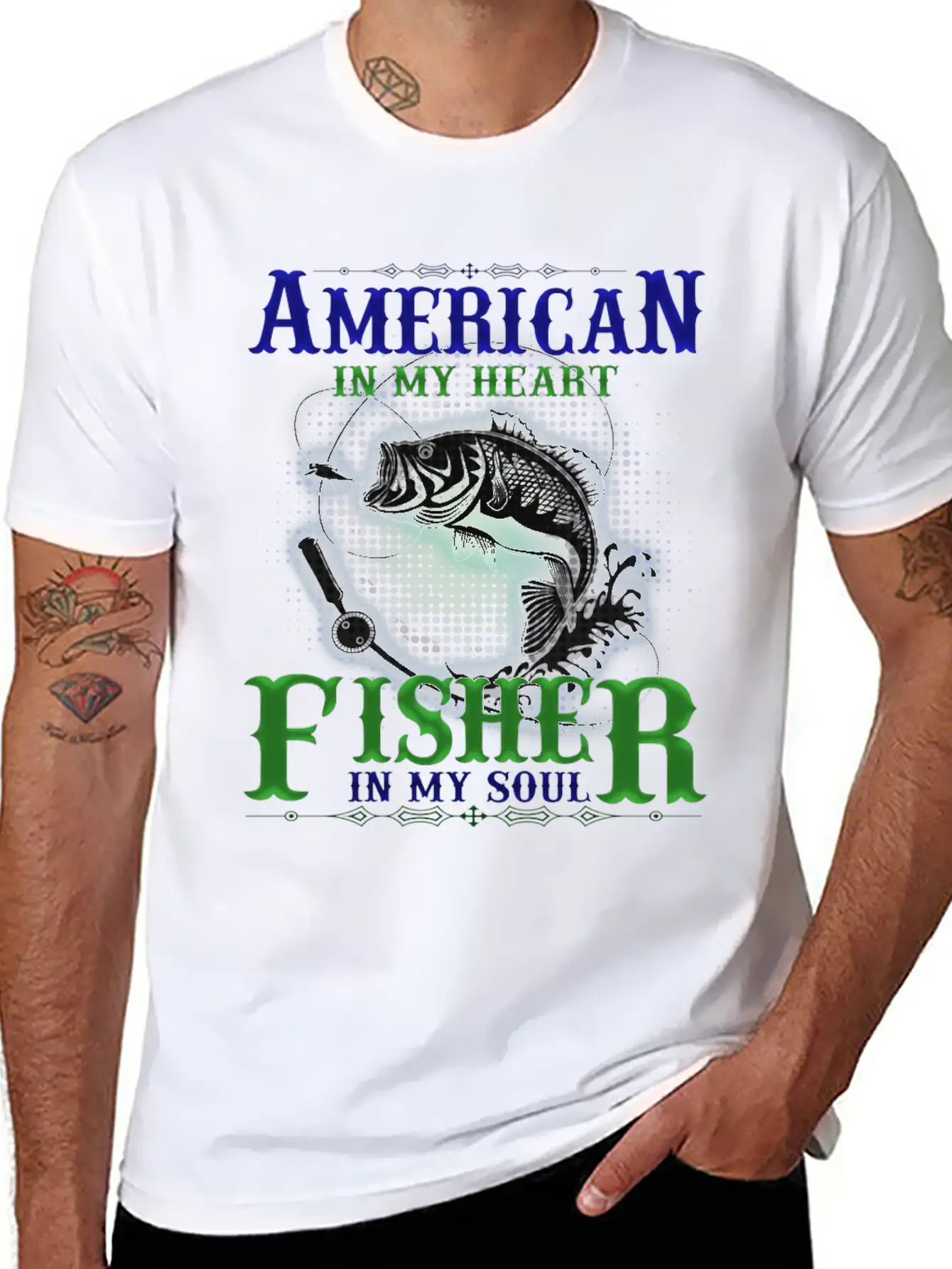 American In My Heart Fisher In My Soul Comfortable Minimalist Graphic Tee – Summer Style Essential