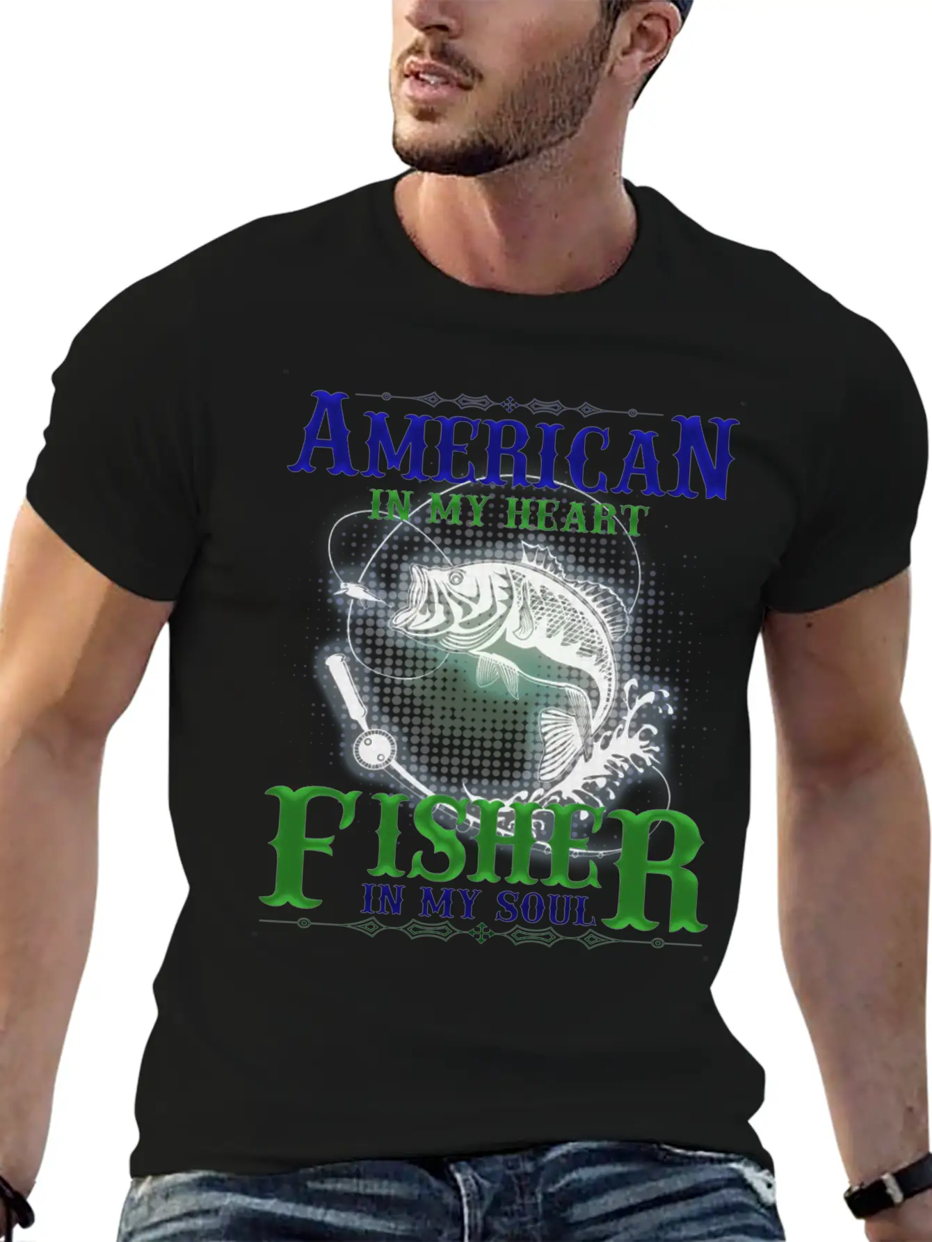 American In My Heart Fisher In My Soul Comfortable Minimalist Graphic Tee – Summer Style Essential