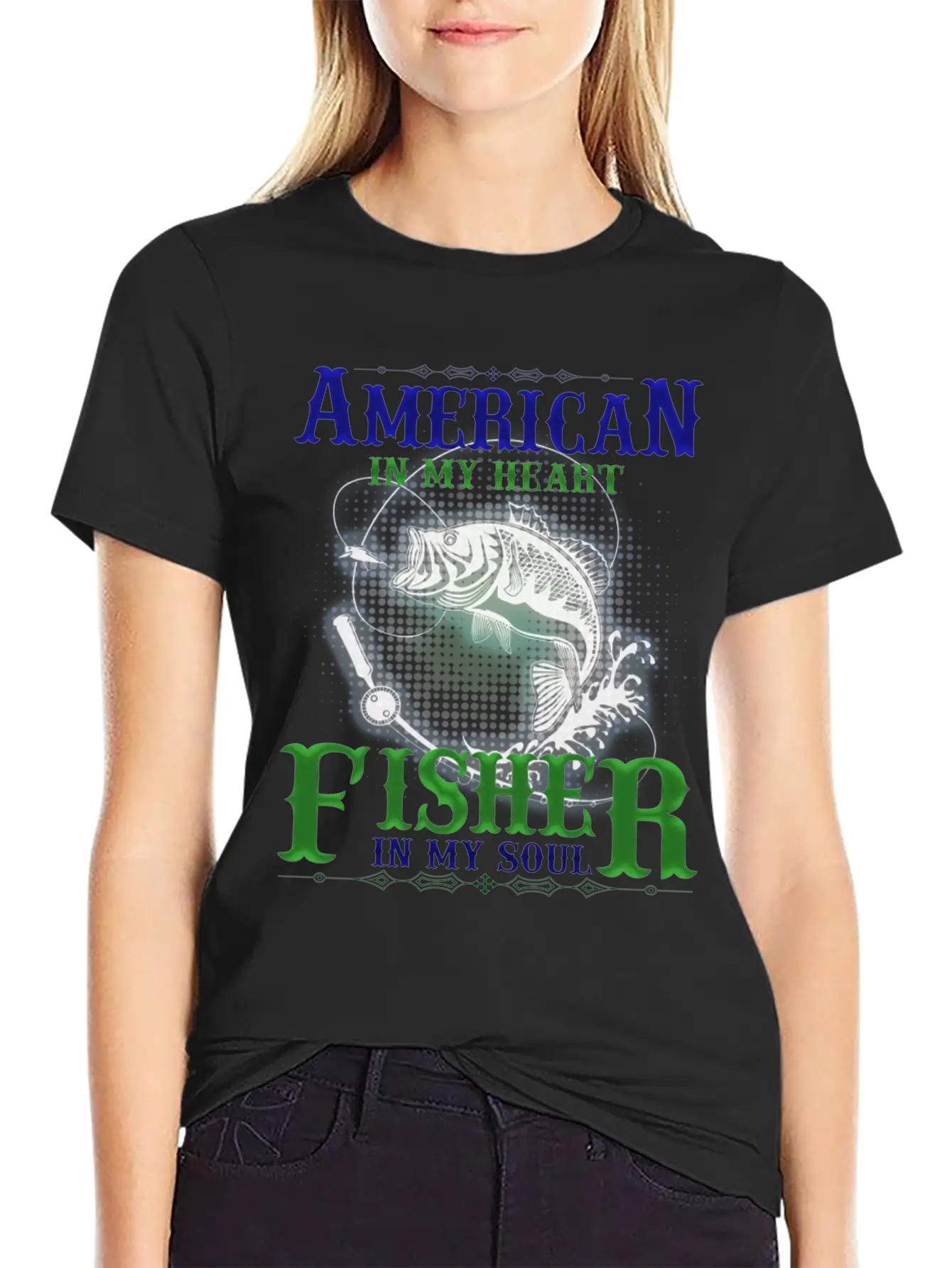 American In My Heart Fisher In My Soul Comfortable Minimalist Graphic Tee – Summer Style Essential