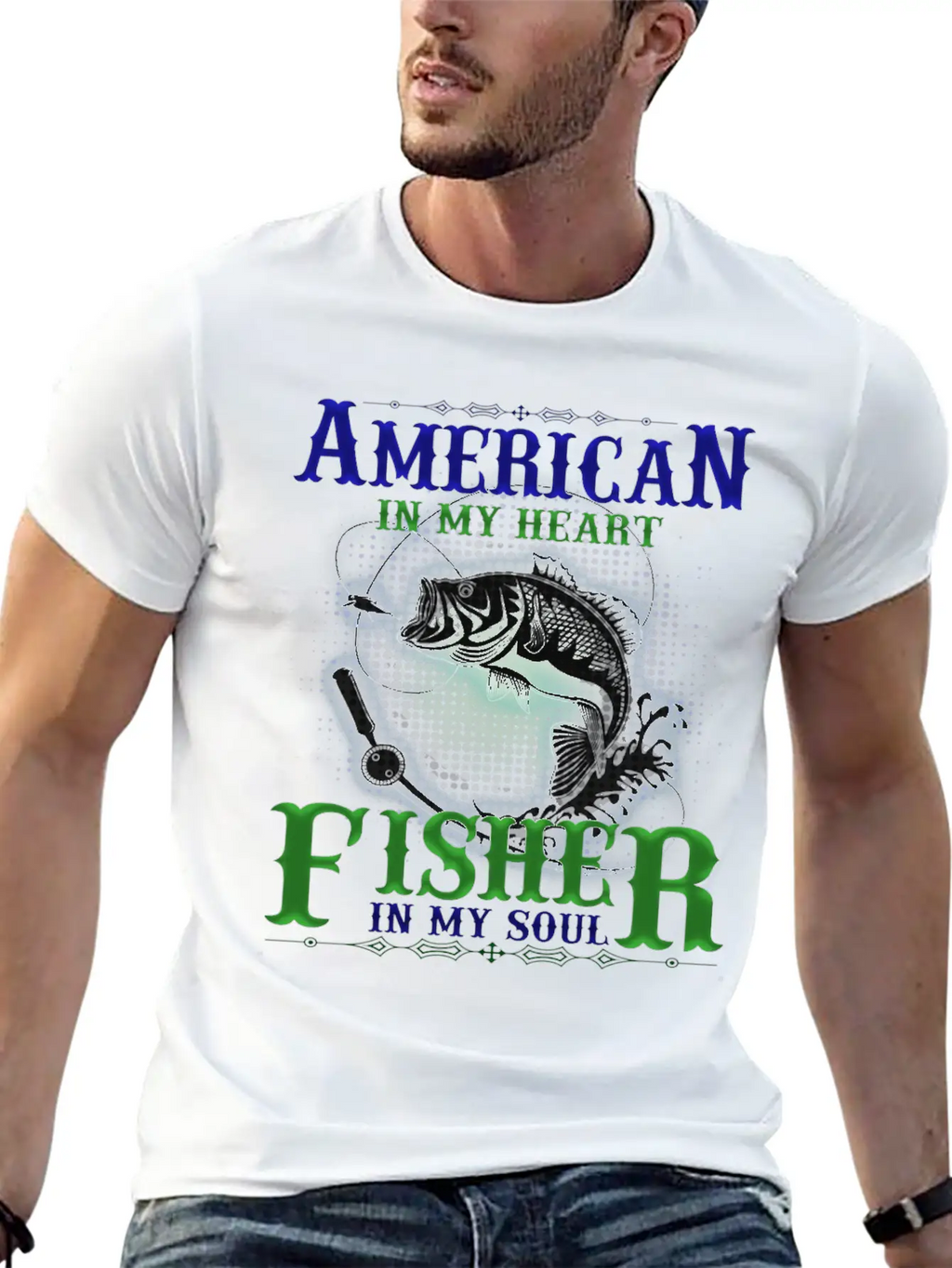 American In My Heart Fisher In My Soul Comfortable Minimalist Graphic Tee – Summer Style Essential