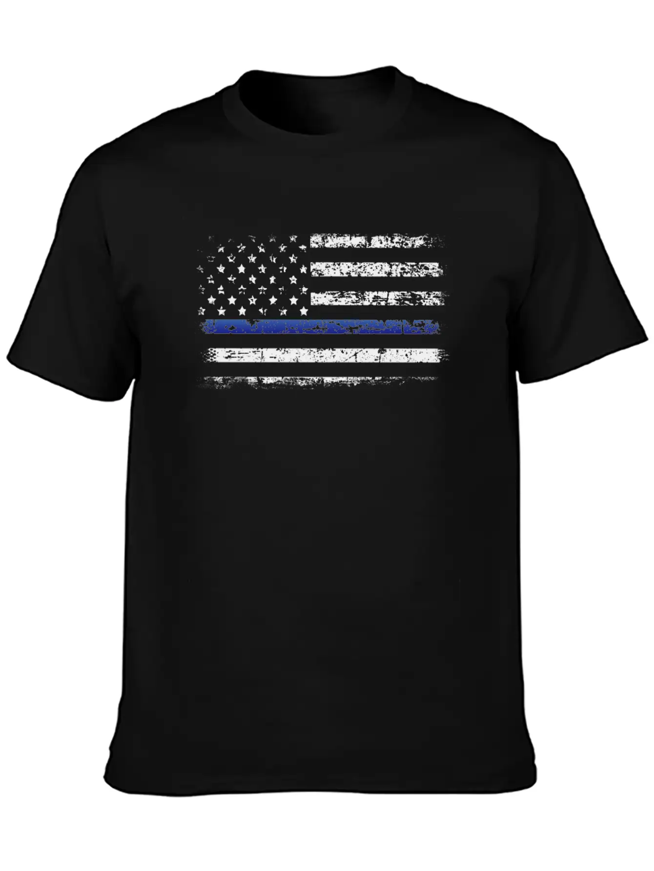 American Police Flag Simple Everyday Graphic Tee – Lightweight Summer Wear